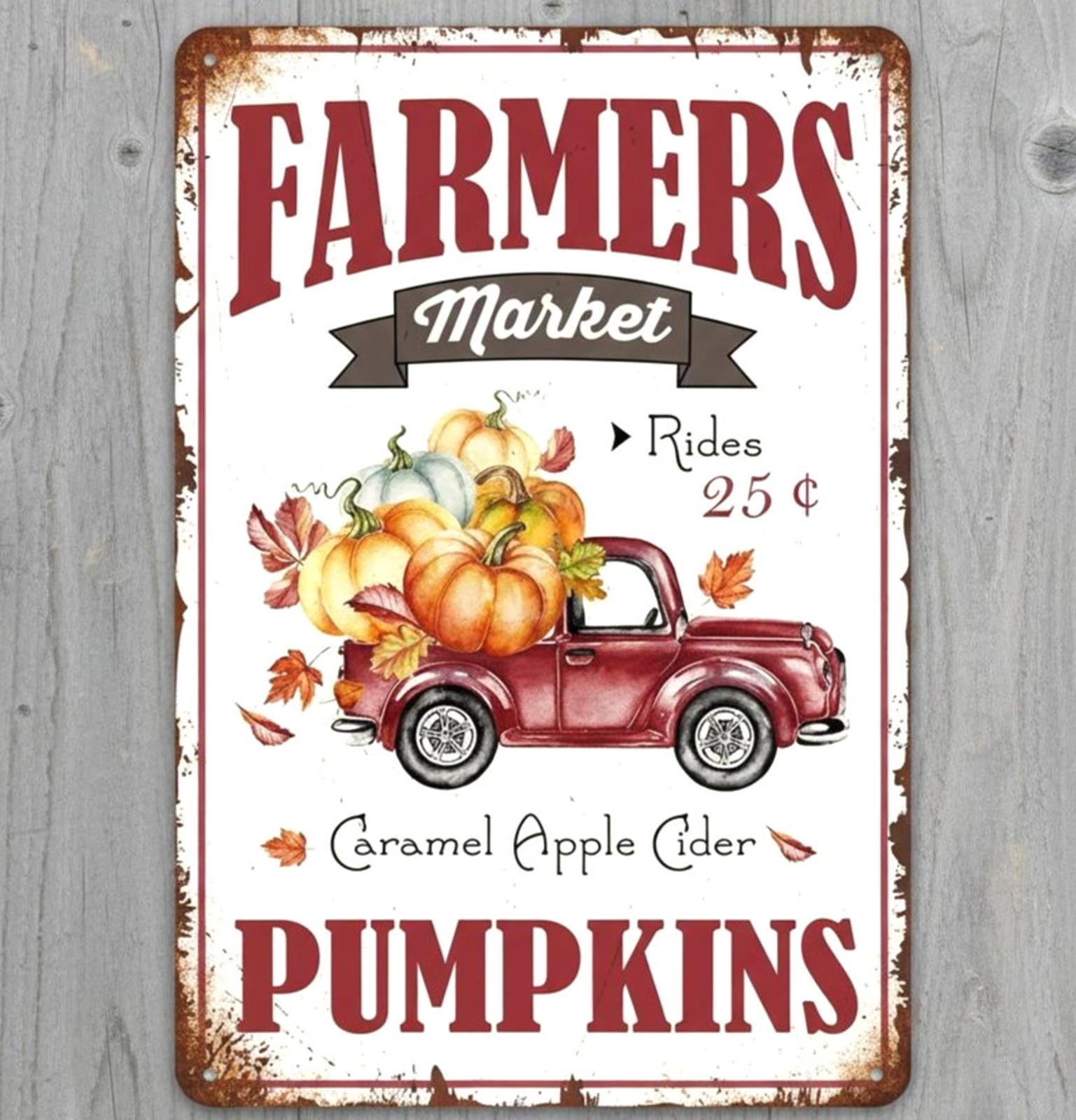 Farmer's Market Pumpkins 8 x 12  Vintage Novelty Metal Sign Made In USA New!