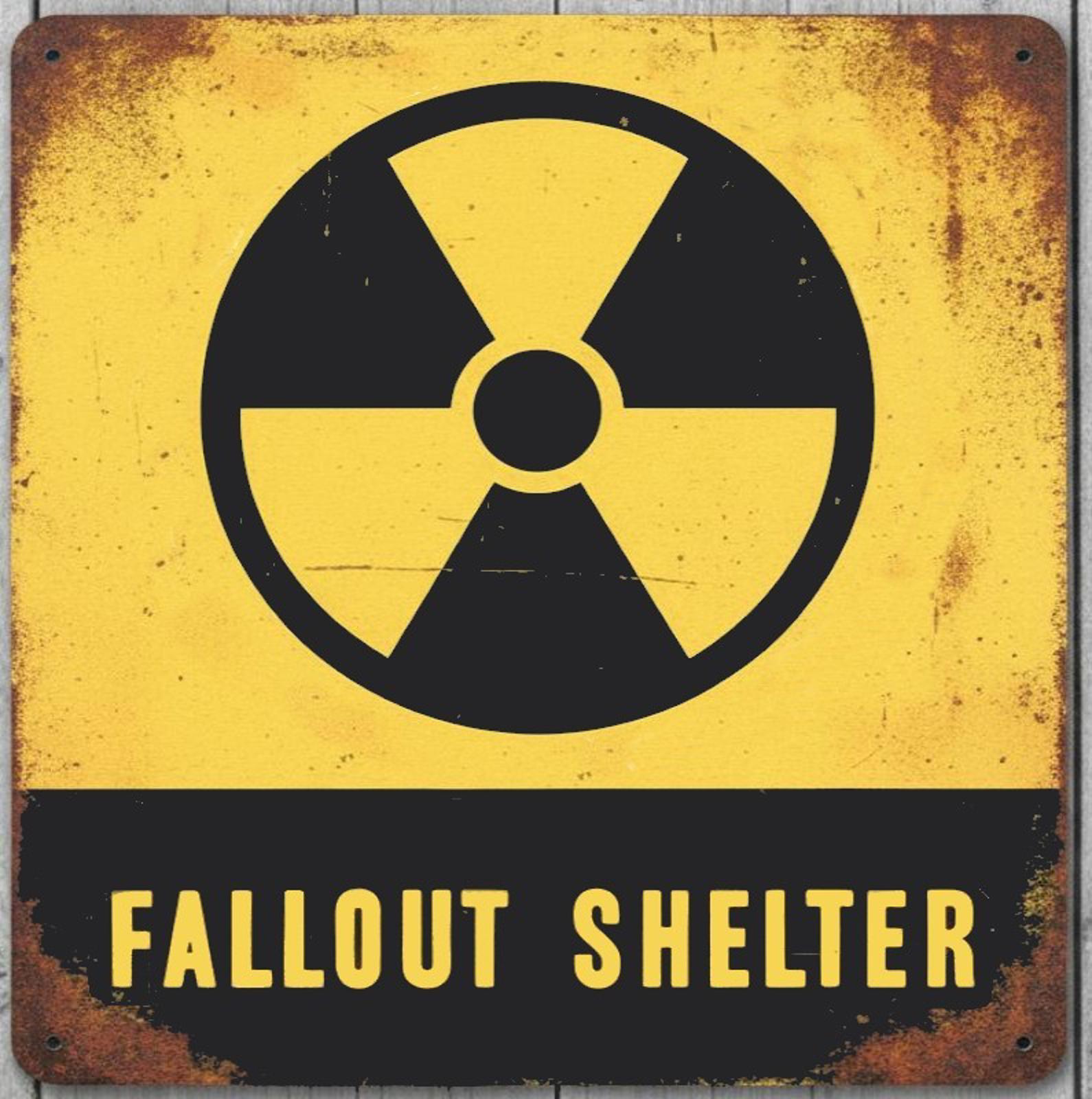 Fallout Shelter 12 x 12 Square Vintage Novelty Metal Sign Made In USA New!