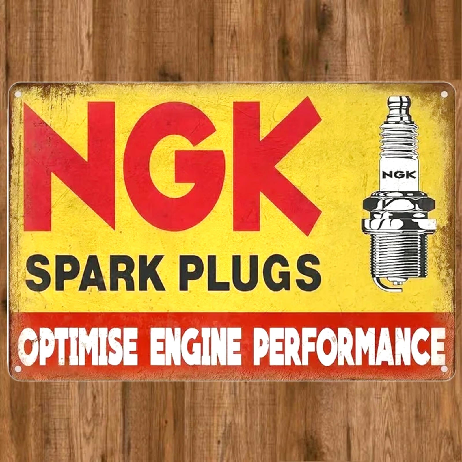 NGK Spark Plugs 8 x 12 Novelty Metal Sign Shrink-Wrapped New!
