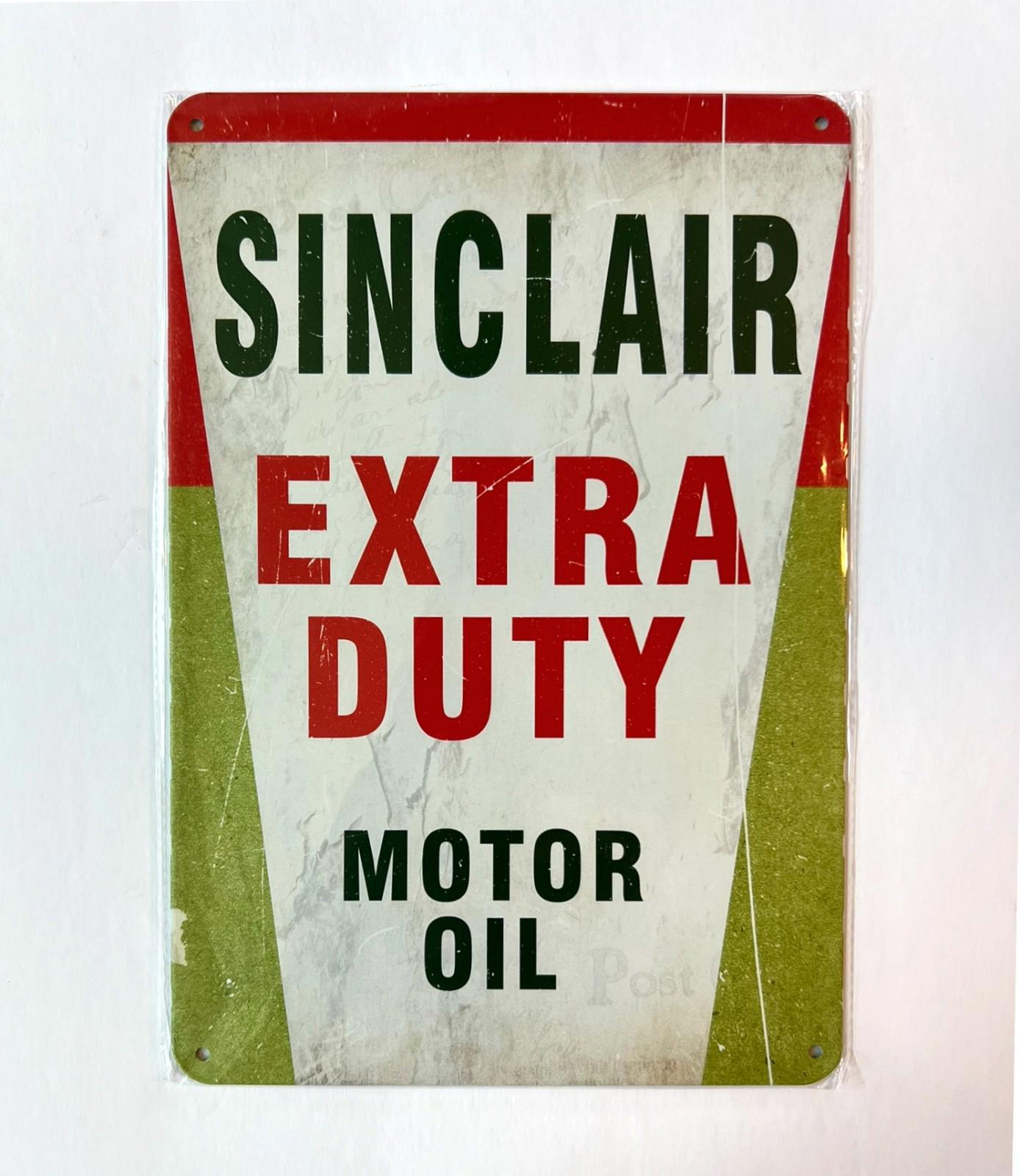 Sinclair Extra Duty Motor Oil 8 x 12 Novelty Metal Sign Shrink-Wrapped New!