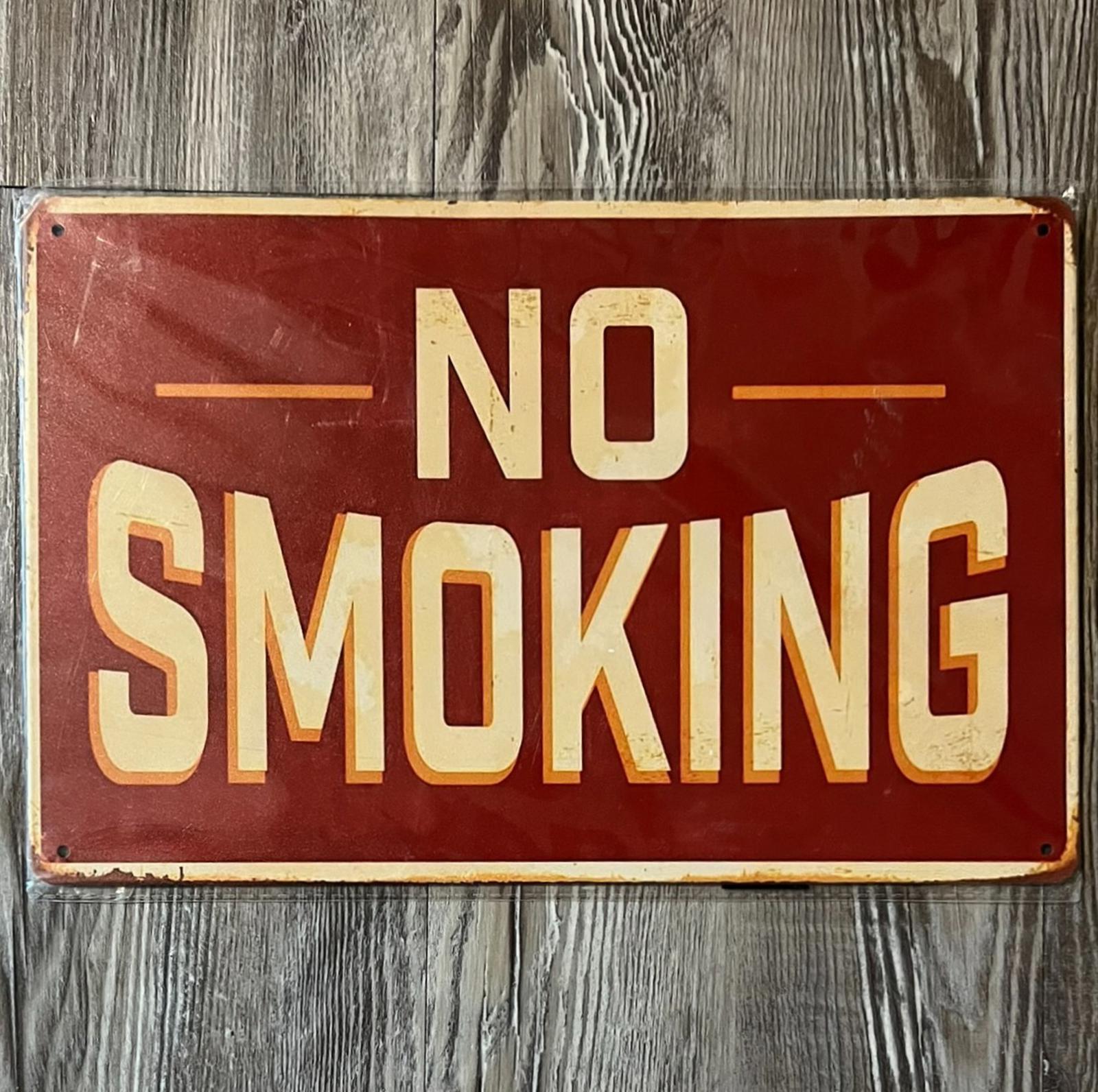 No Smoking 8 x 12 Vintage Novelty Metal Sign New!