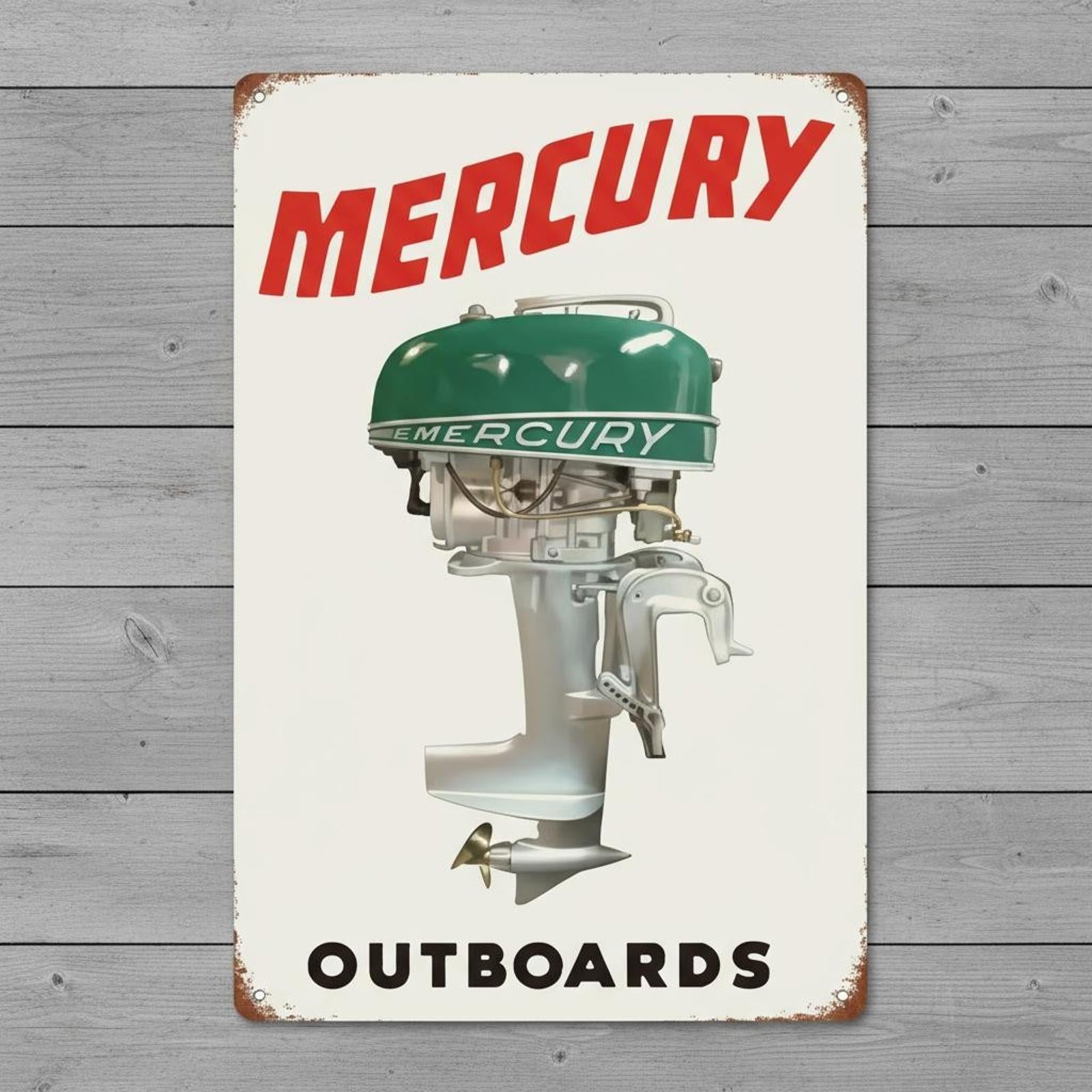 Mercury Outboards 8 x 12 Vintage Novelty Metal Sign New!