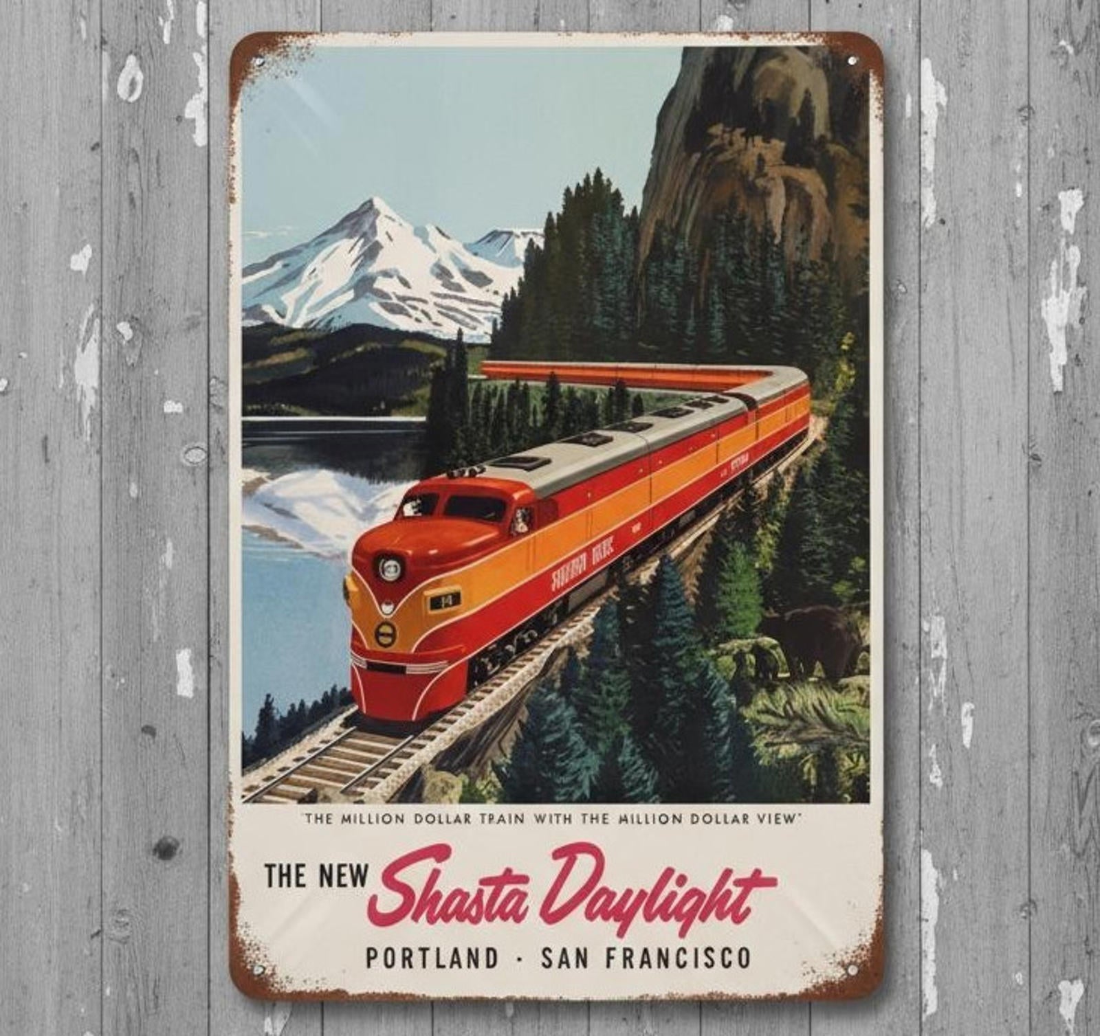 Southern Pacific Railroad Shasta Daylight 8 x 12 Vintage Novelty Metal Sign New!