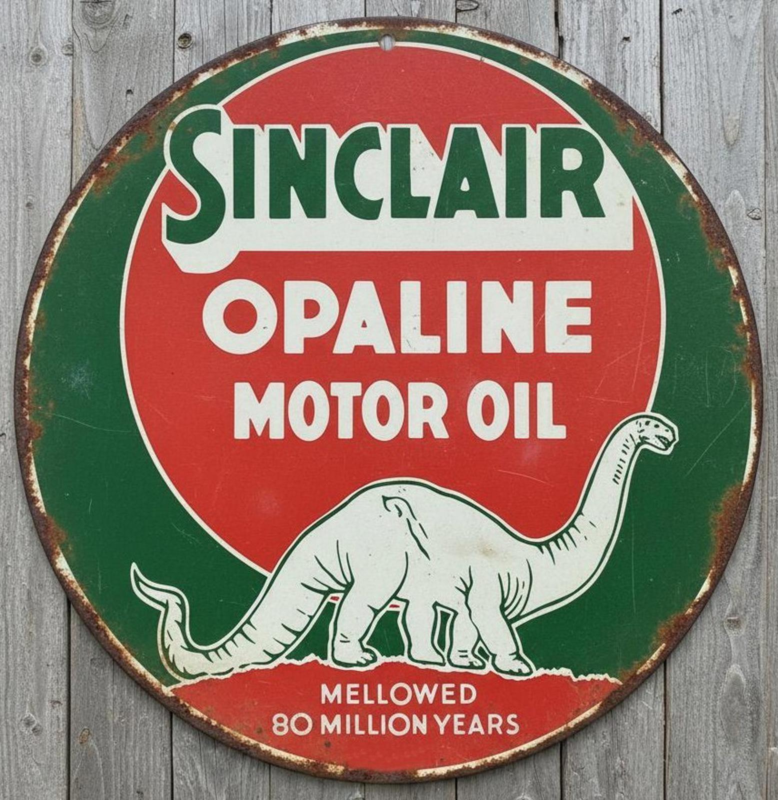 Sinclair Opaline Motor Oil 12" Diameter Novelty Metal Sign Made In USA New!