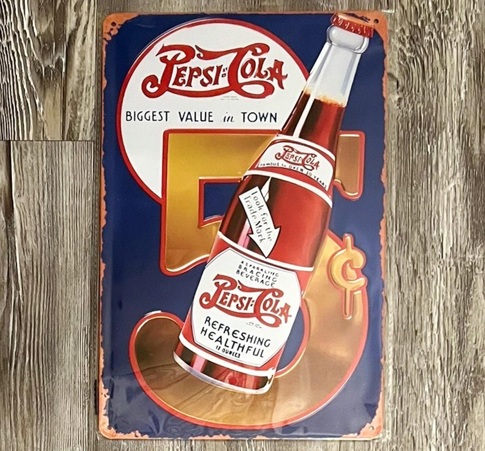 Pepsi Pepsi-Cola 8 x 12 Novelty Metal Sign New Shrink-wrapped