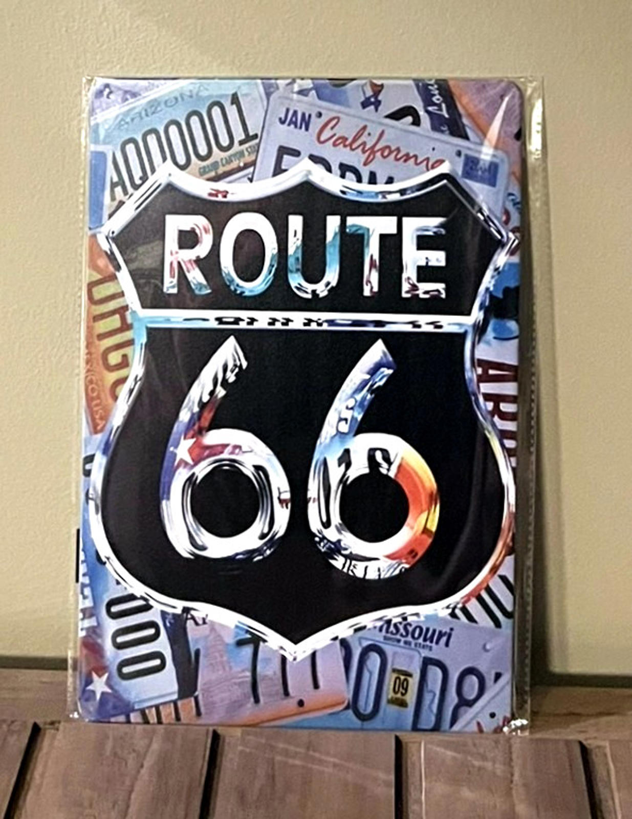 Route 66  8 x 12 Novelty Metal Sign New Shrink-wrapped
