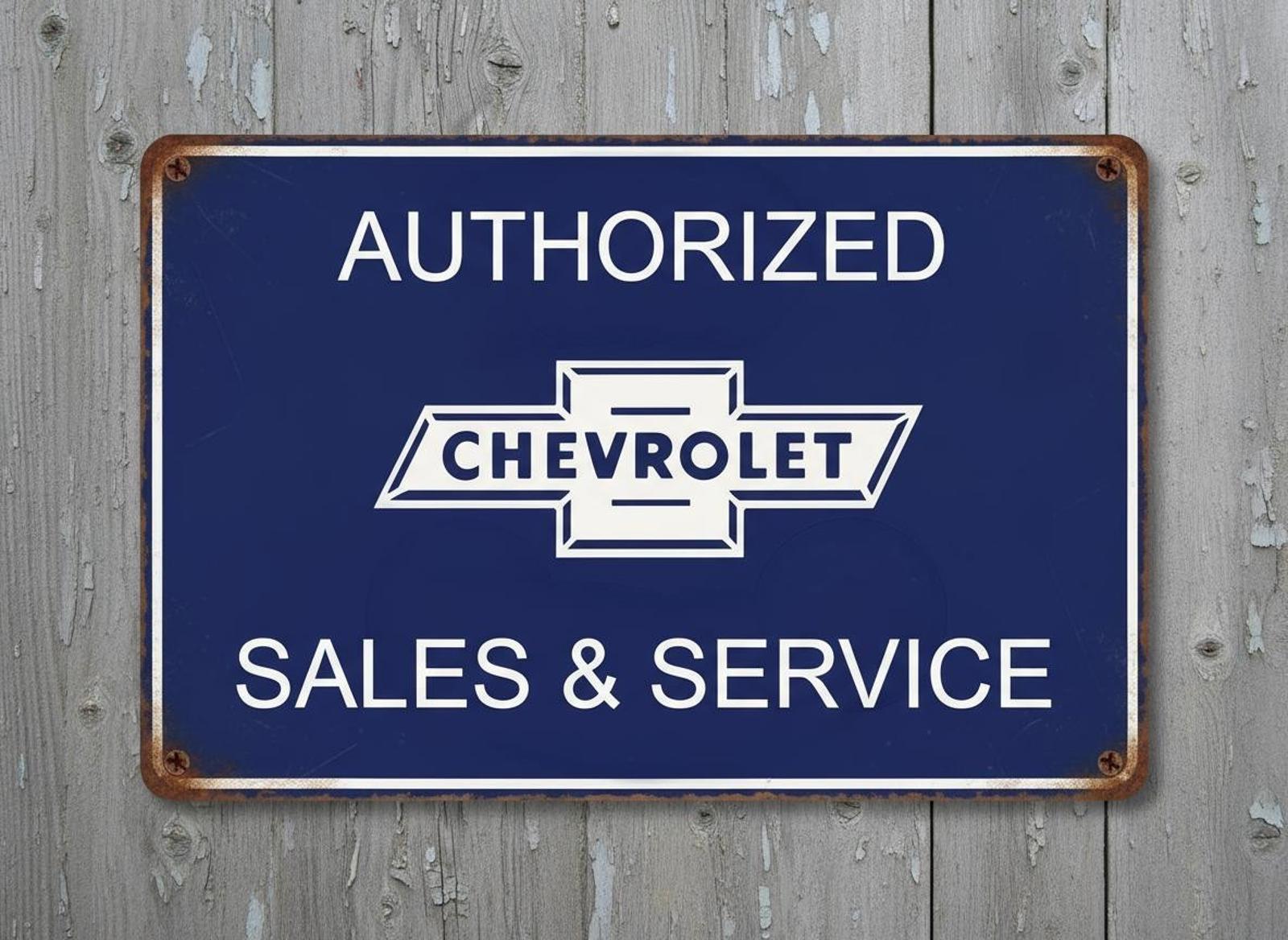 Chevrolet Authorized Sales & Service 1911 8 x 12 Novelty Metal Sign New!
