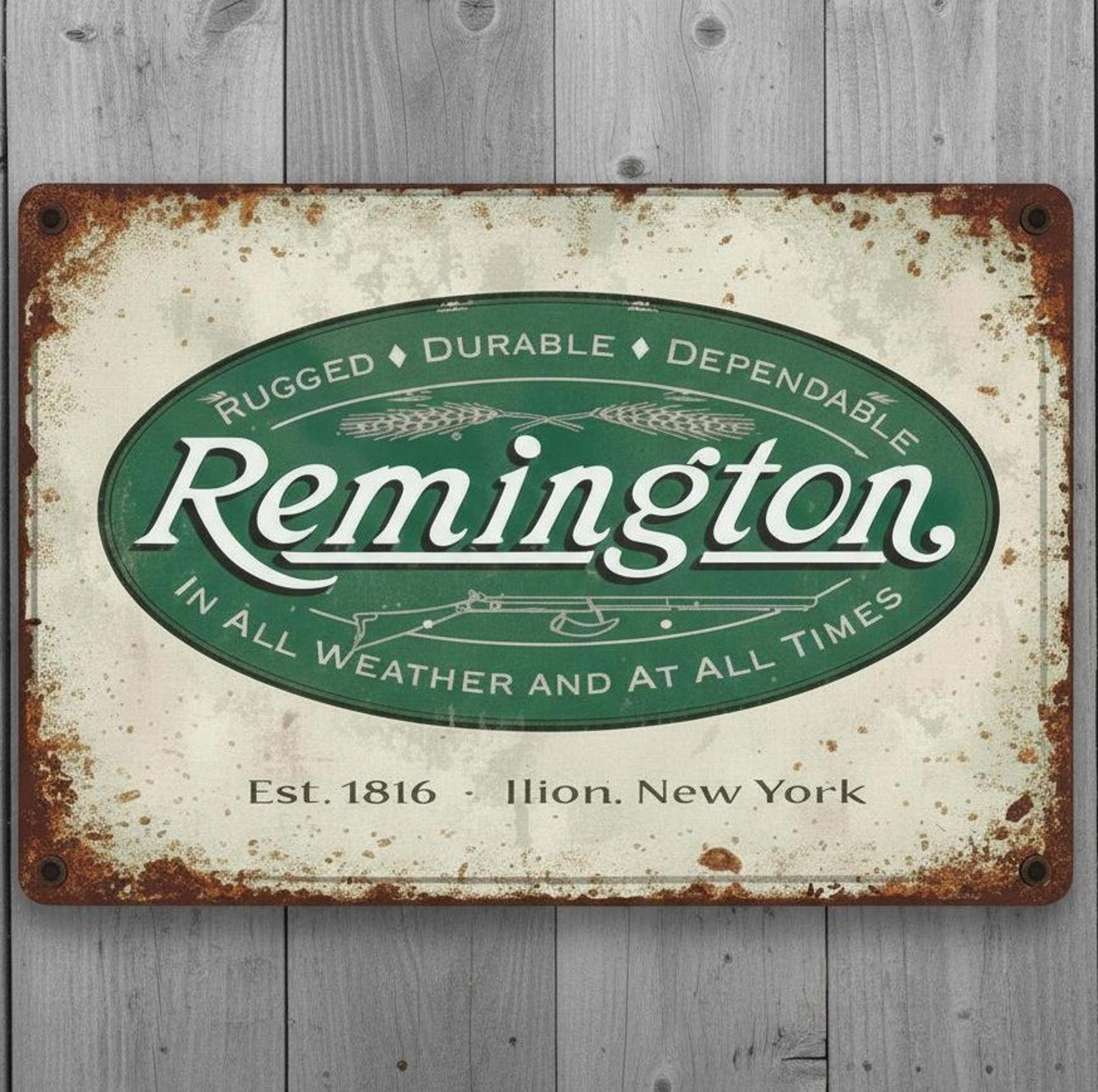 Remington Guns 8 x 12 Vintage Novelty Metal Sign Shrink-Wrapped New!