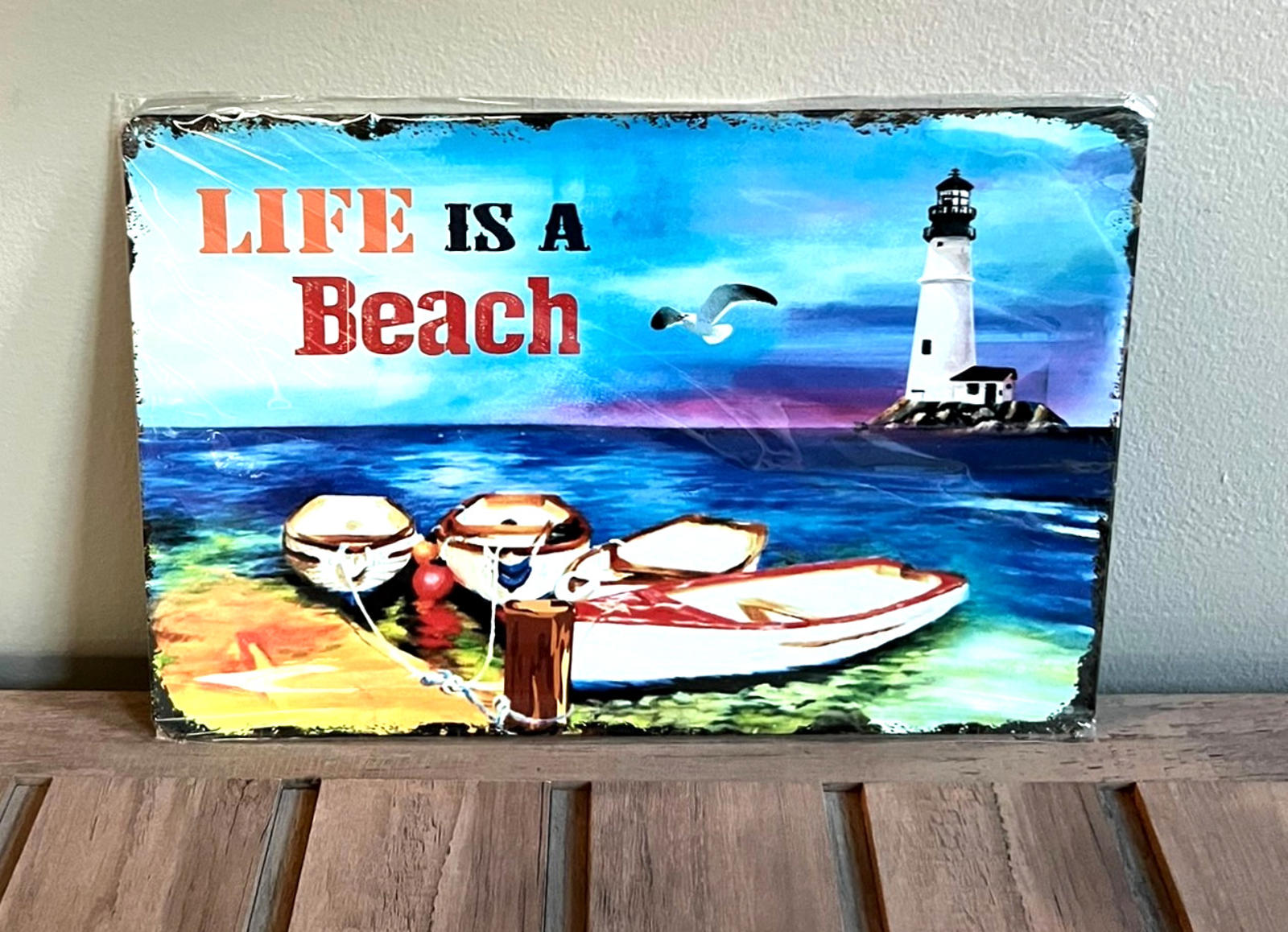 Life Is A Beach 8 x 12 Novelty Metal Sign Shrink-Wrapped New!