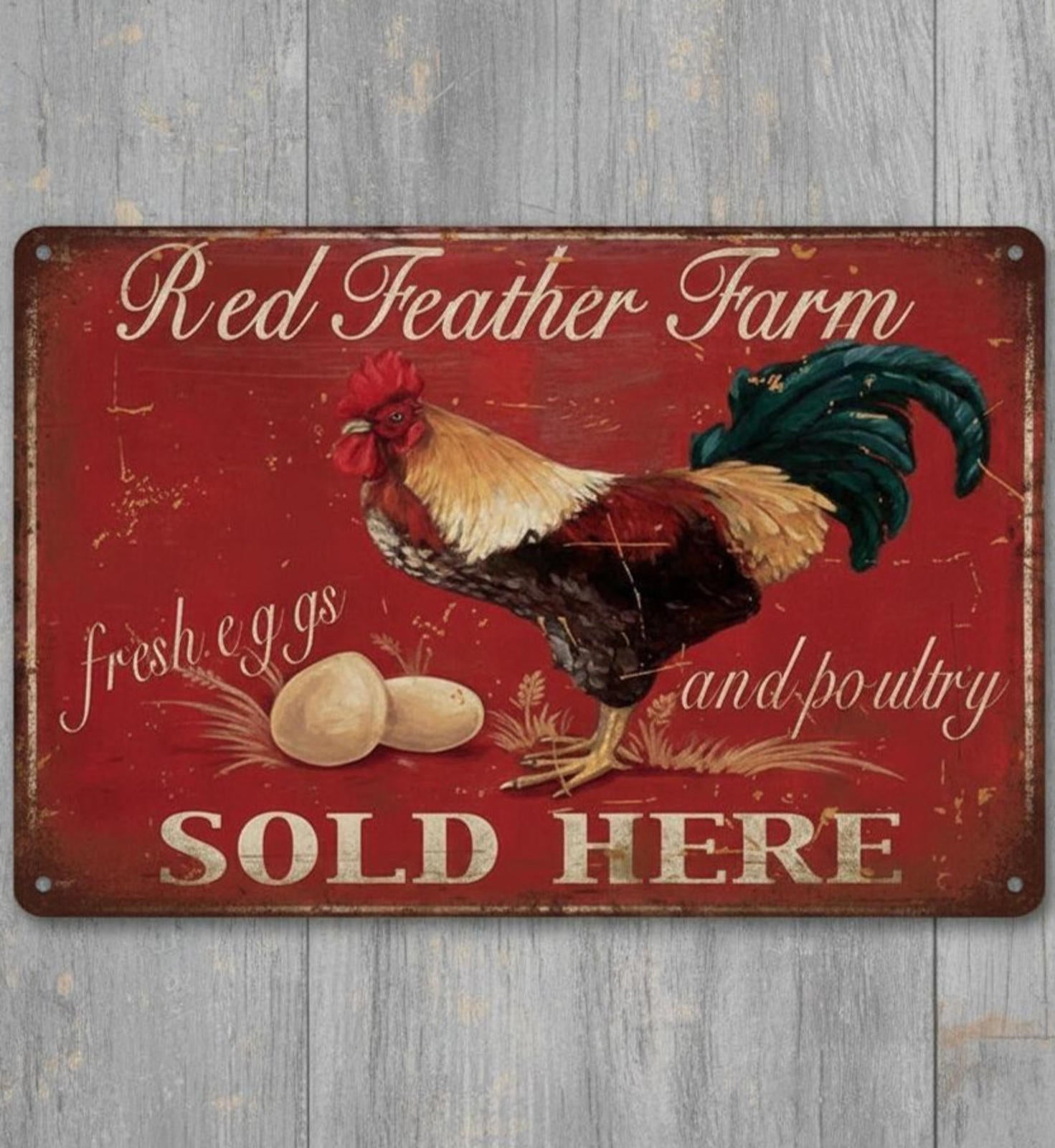 Fresh Eggs & Poultry Sold Here 8 x 12 Novelty Metal Sign Made In USA New!