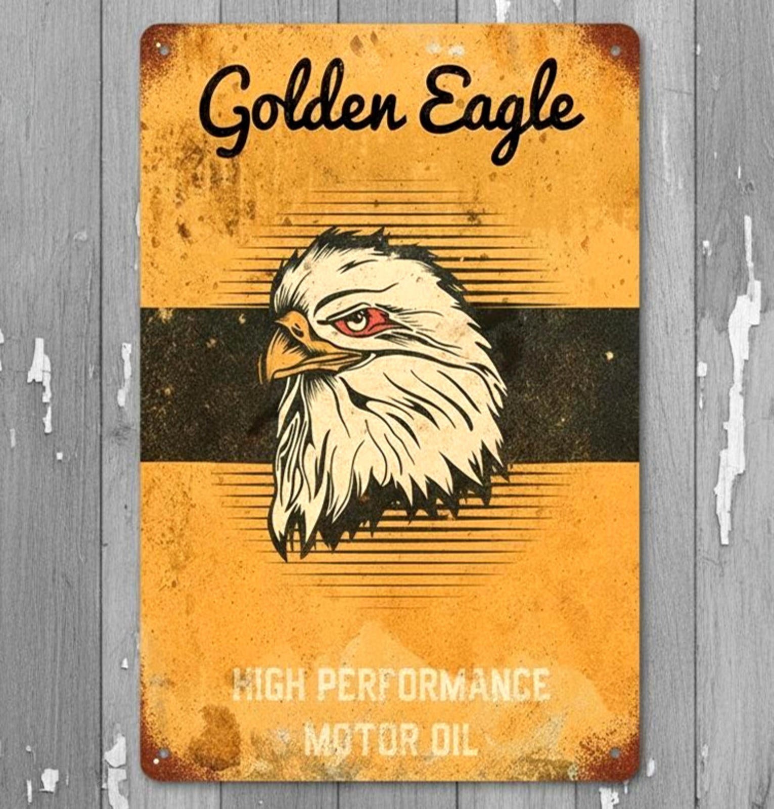 Golden Eagle Motor Oil 8 x 12 Vintage Novelty Metal Sign Made In USA New!