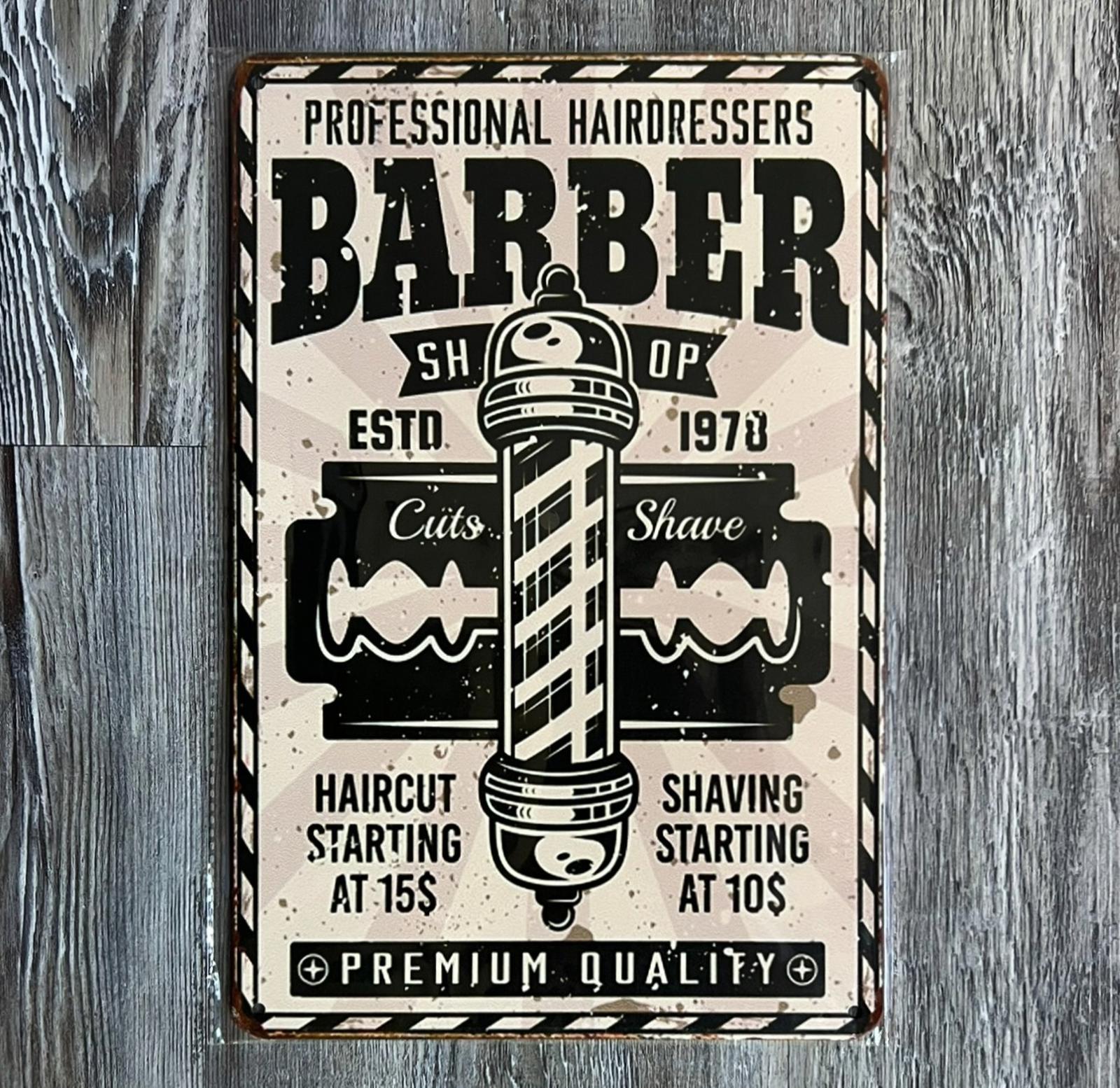 Professional Hairdressers Barber Shop 8 x 12 Vintage Novelty Metal Sign New!