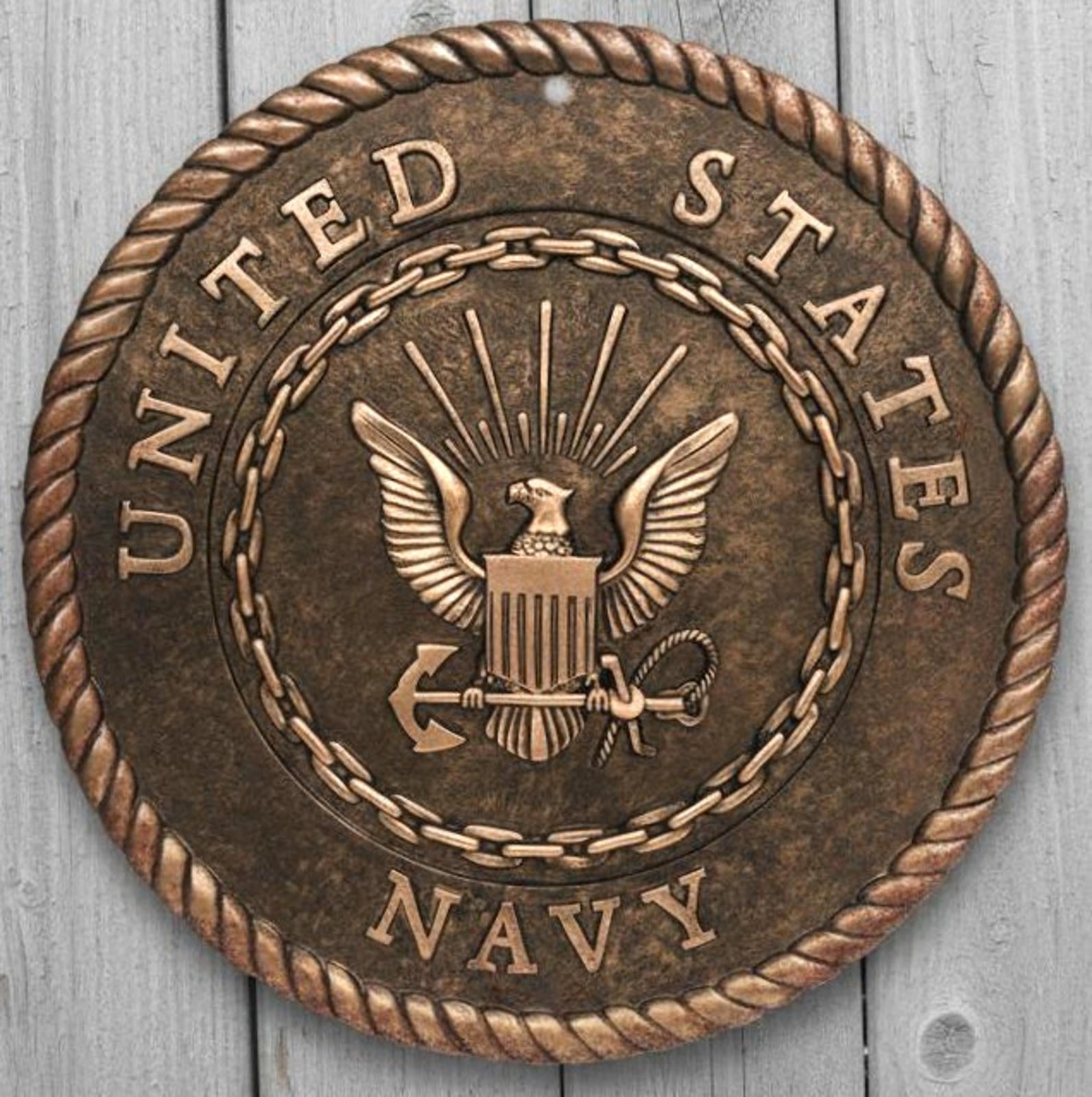 United States Navy 12" Diameter Novelty Metal Sign Made In USA New!