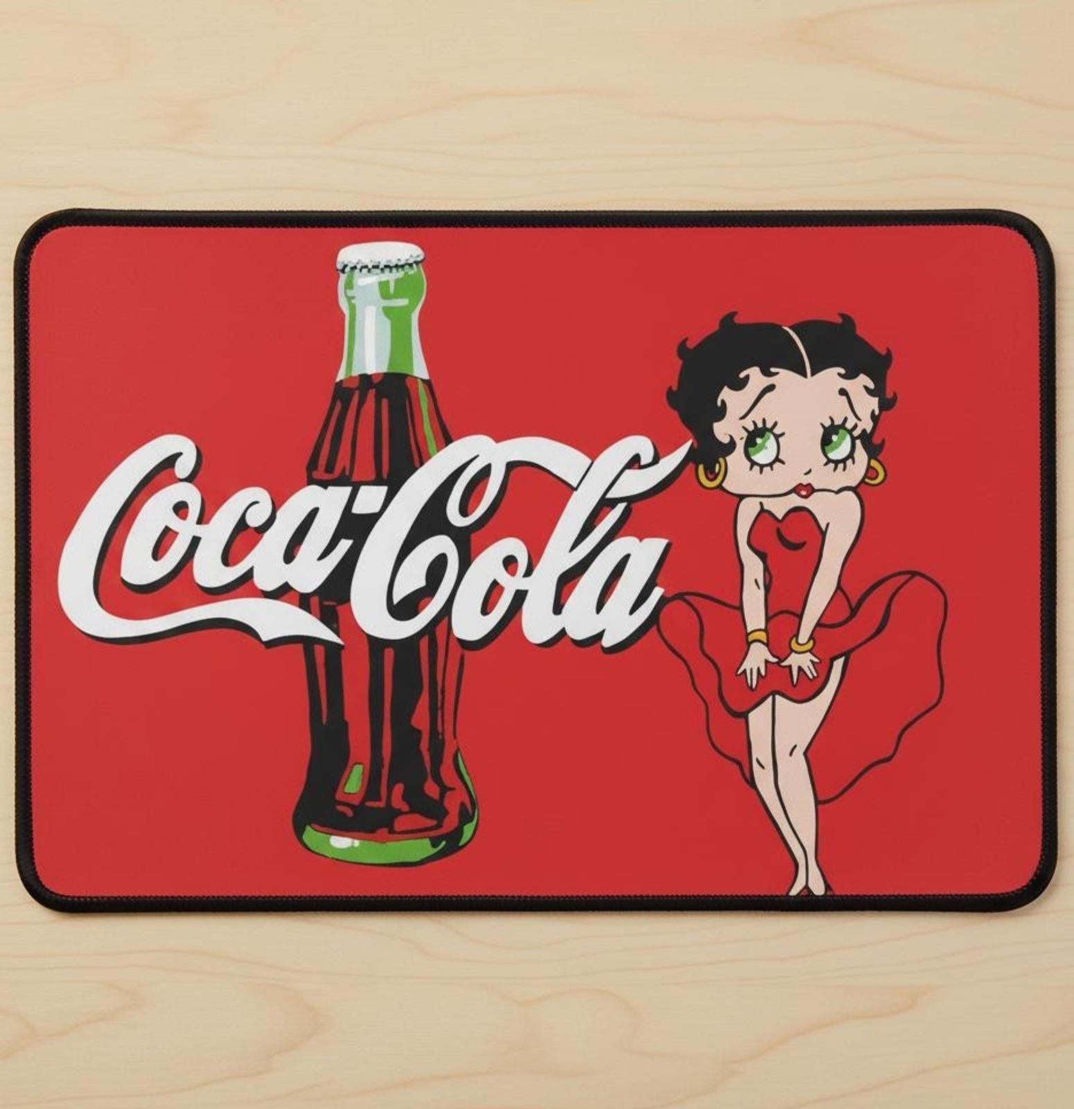 Coca-Cola 9.5 x 8 Mouse Pad With Anti-Slip Rubber Backing Made In USA