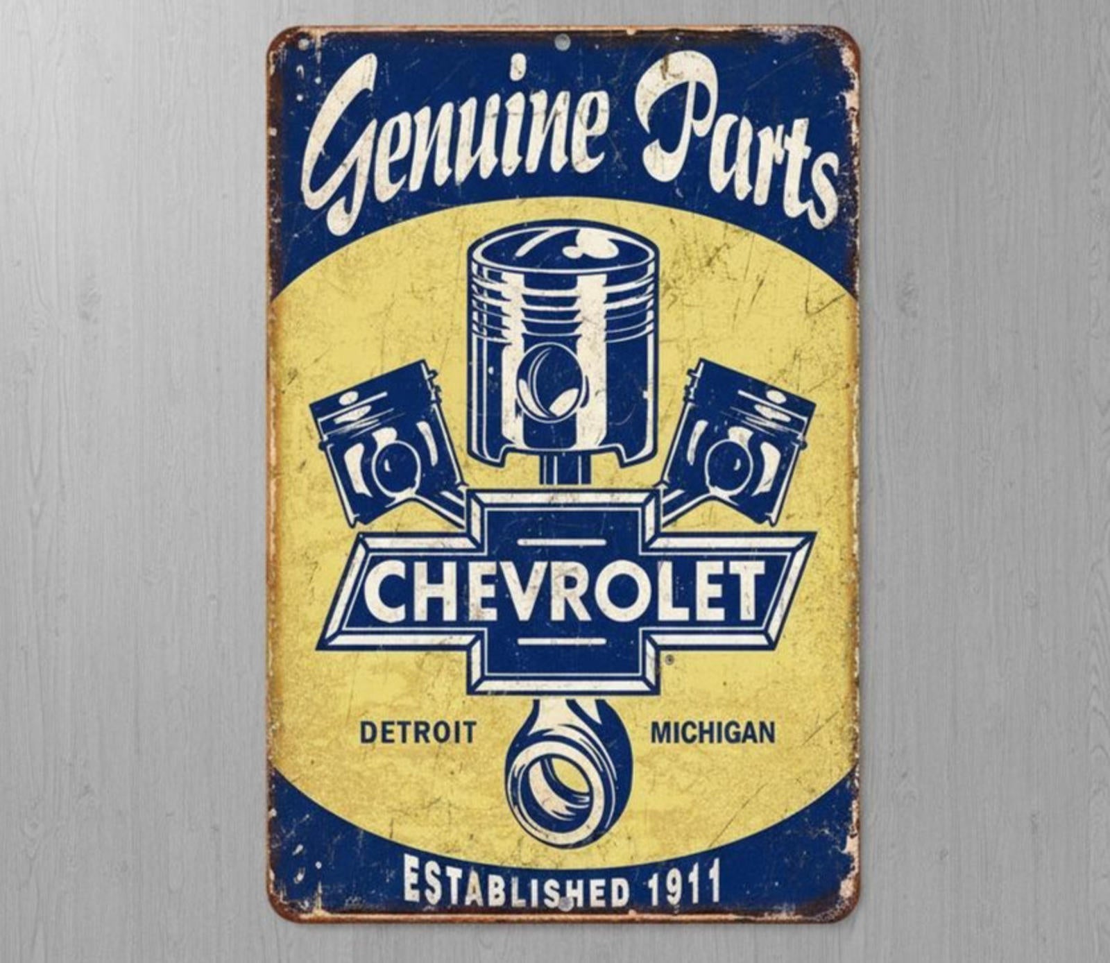 Chevrolet Genuine Parts 8 x 12 Vintage Novelty Metal Sign New!