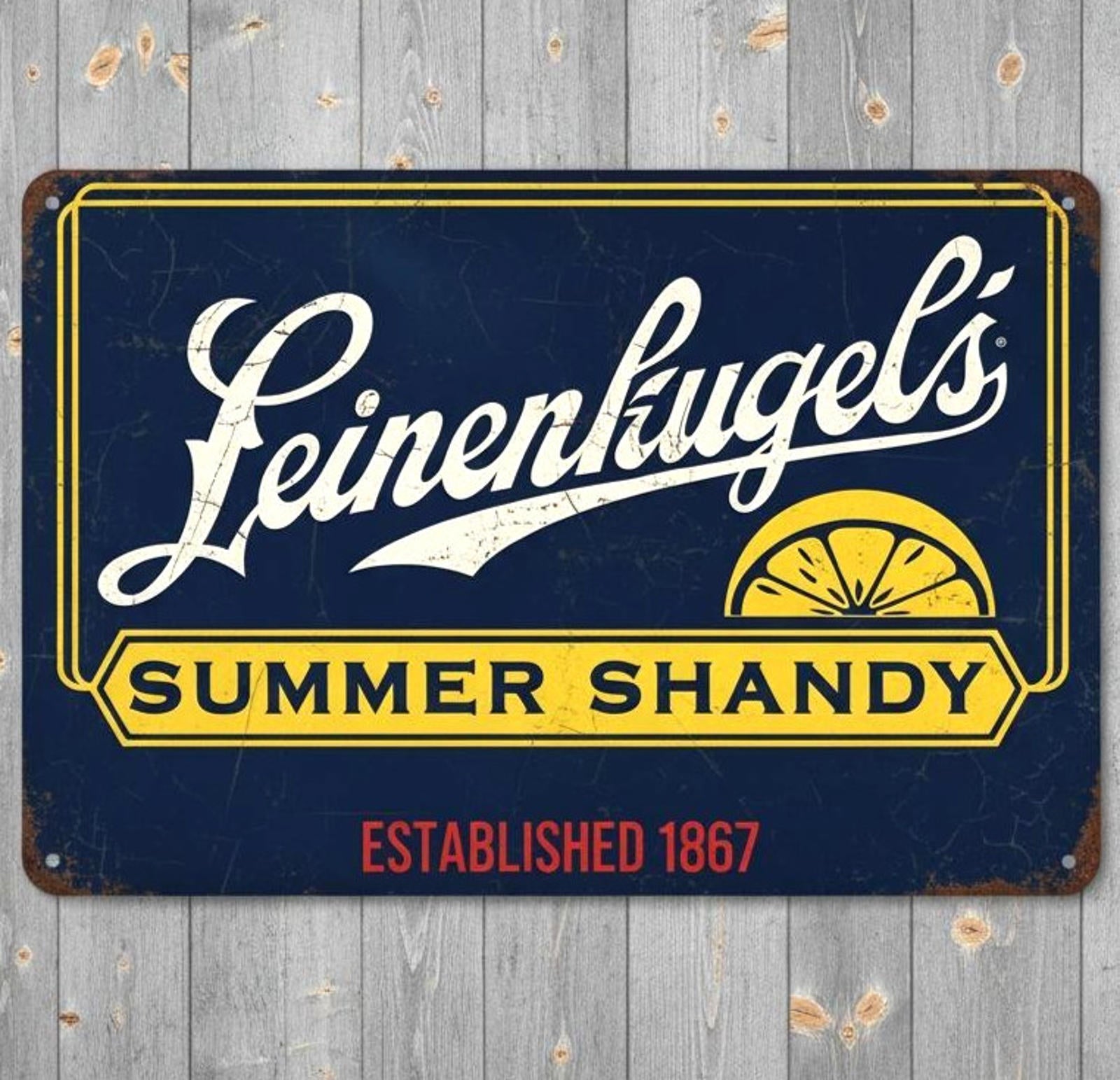 Leinenkugel's Summer Shandy Beer 8 x 12 Vintage Novelty Metal Sign Made In USA