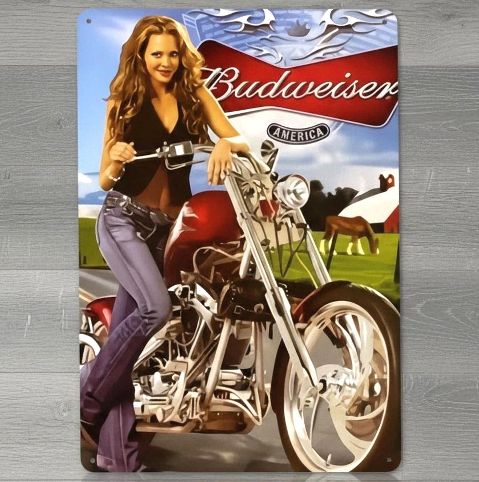 Budweiser Beer America 8 x 12 Novelty Metal Sign Shrink-Wrapped New!