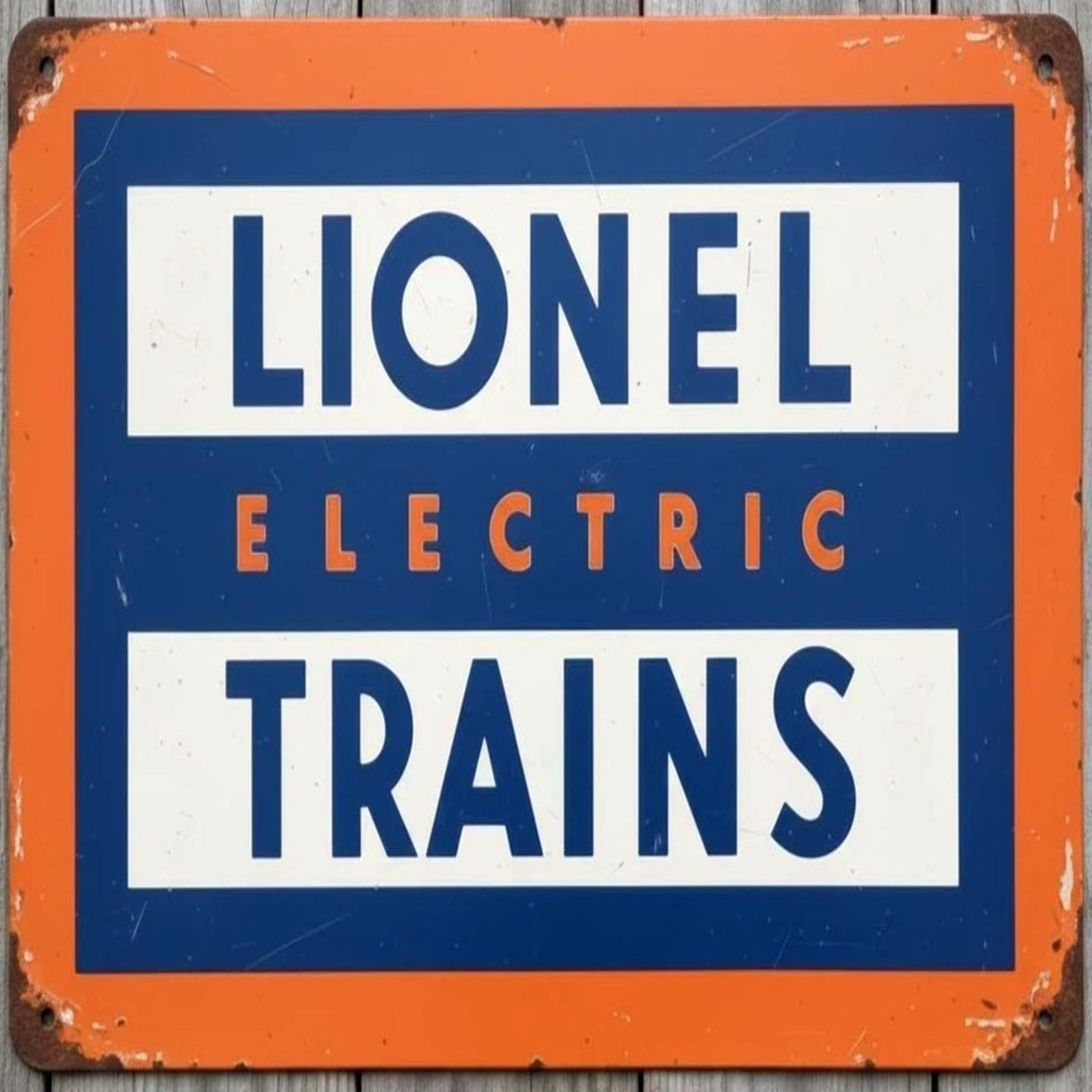 Lionel Electric Trains 12 x 12 Square Vintage Novelty Metal Sign Made In USA