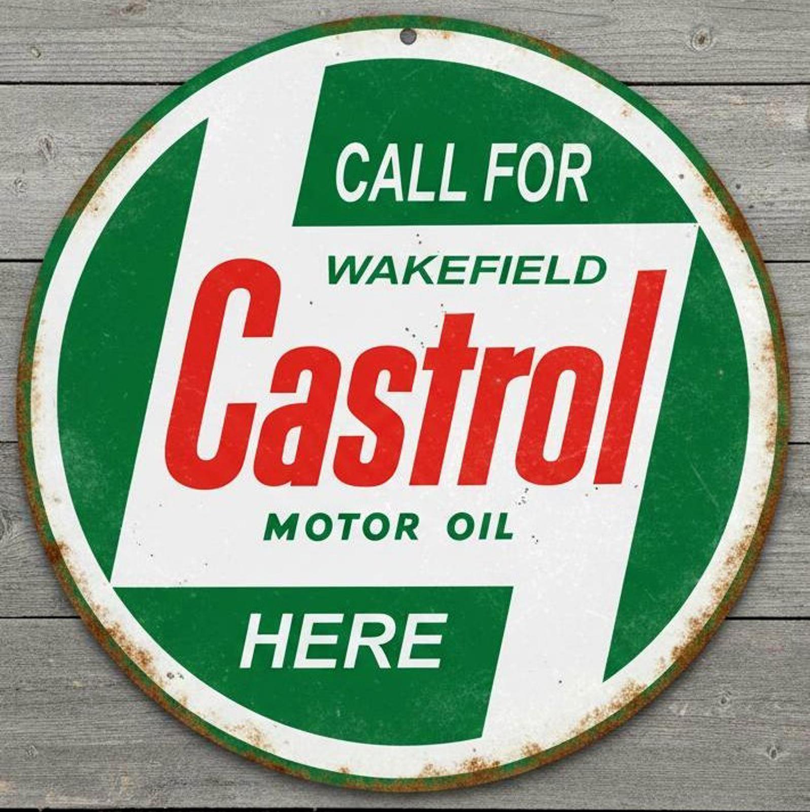 Castrol Motor Oil 12" Diameter Vintage Novelty Metal Sign Made In USA New!
