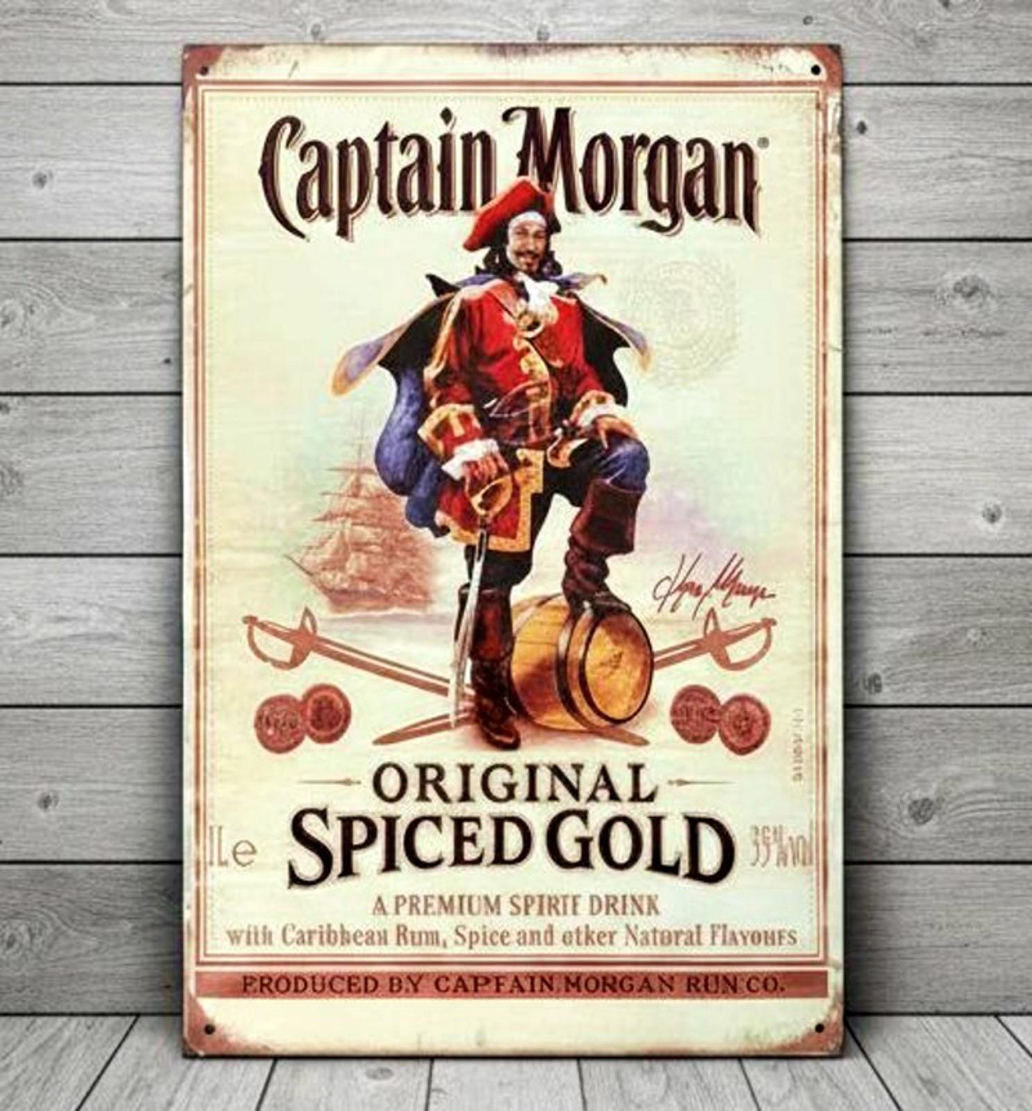 Captain Morgan Original Spiced Gold 8 x 12 Vintage Novelty Metal Sign New!