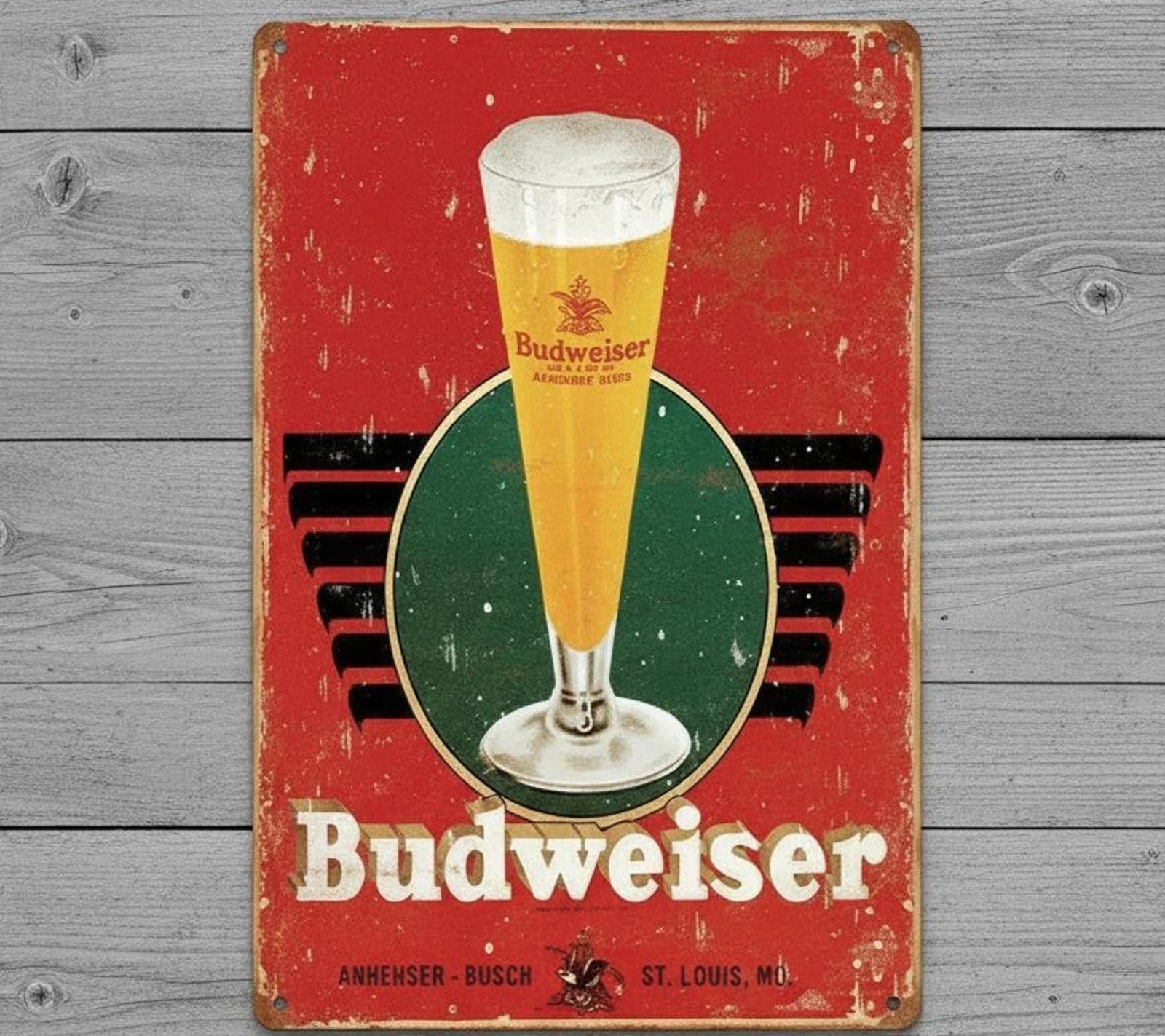 Budweiser Beer 8 x 12 Vintage Novelty Metal Sign Made In USA New!