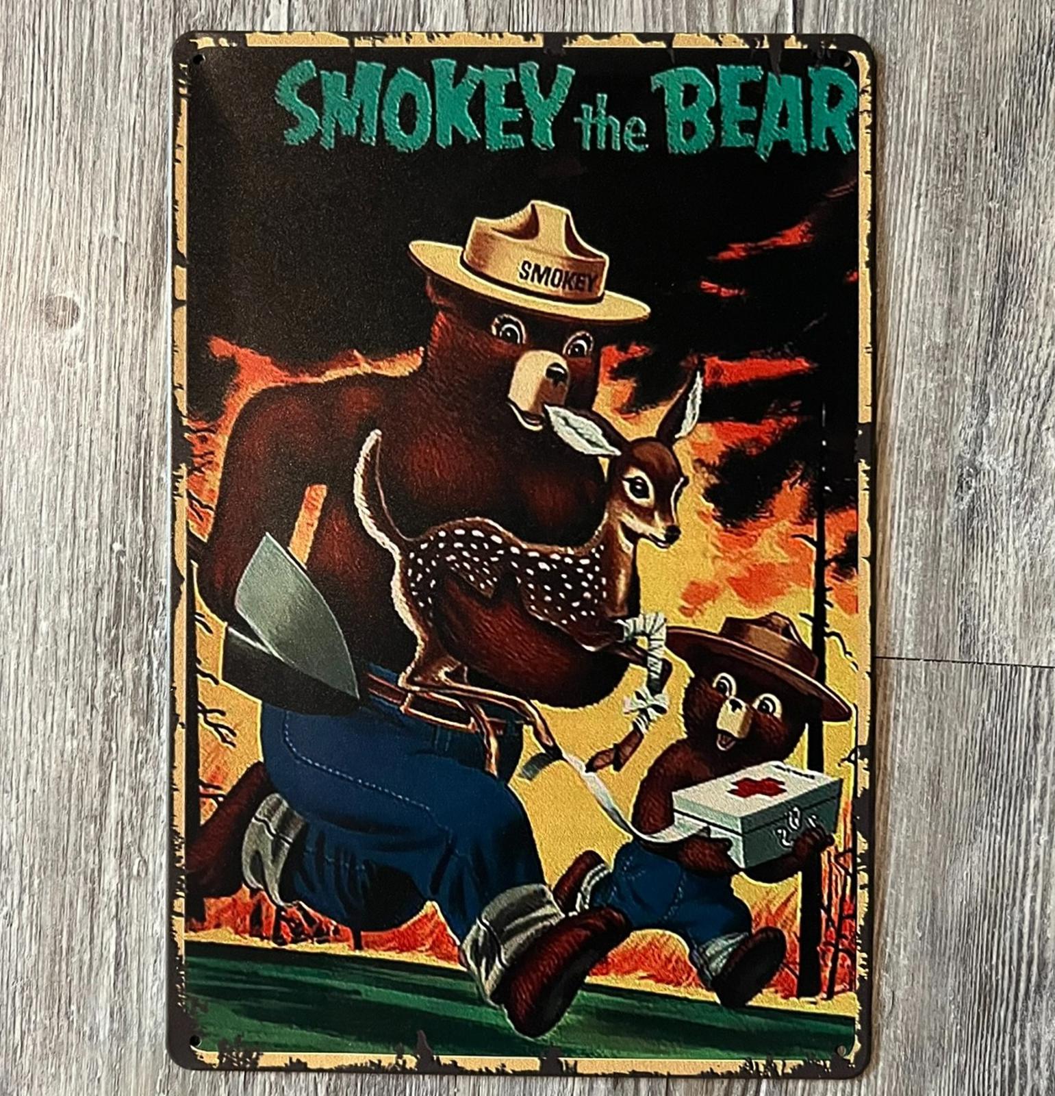 Smokey the Bear 8 x 12 Vintage Novelty Metal Sign New!