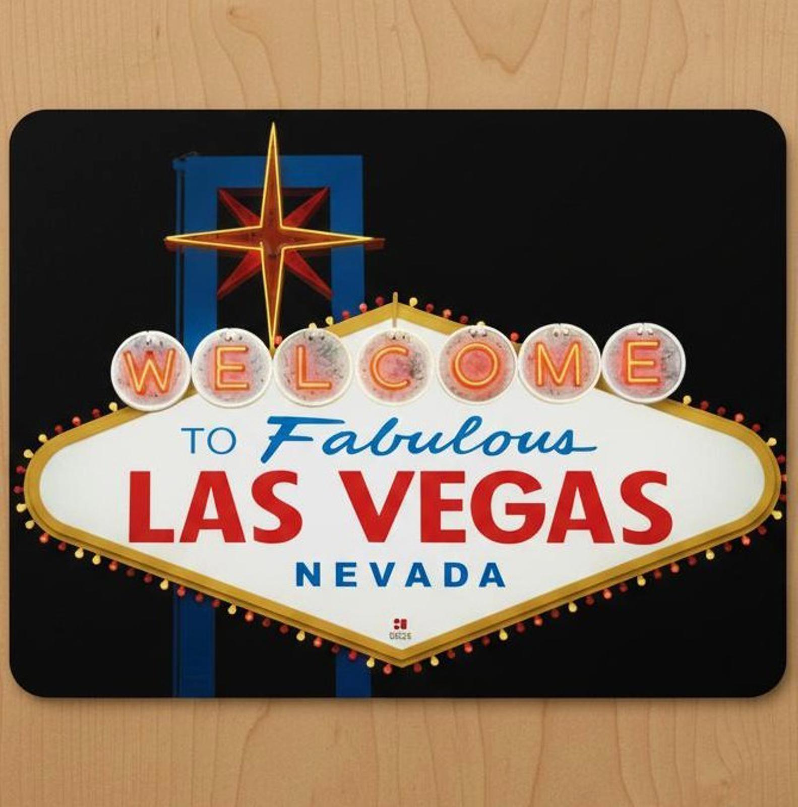 The Fabulous Las Vegas Nevada 9.5 x 8 Mouse Pad With Rubber Backing Made In USA