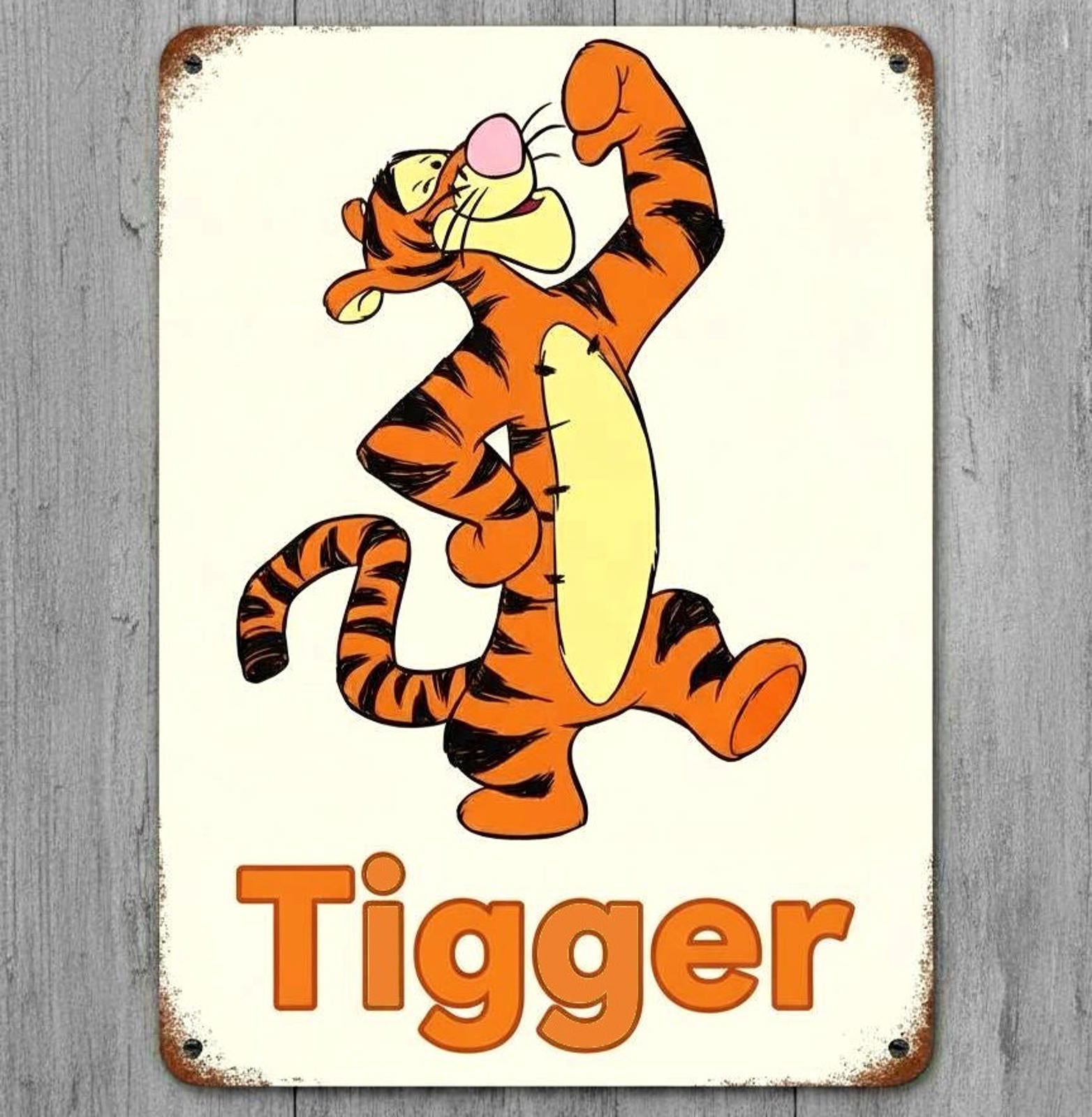 Tigger 8 x 12 Vintage Vintage Novelty Metal Sign Made In USA