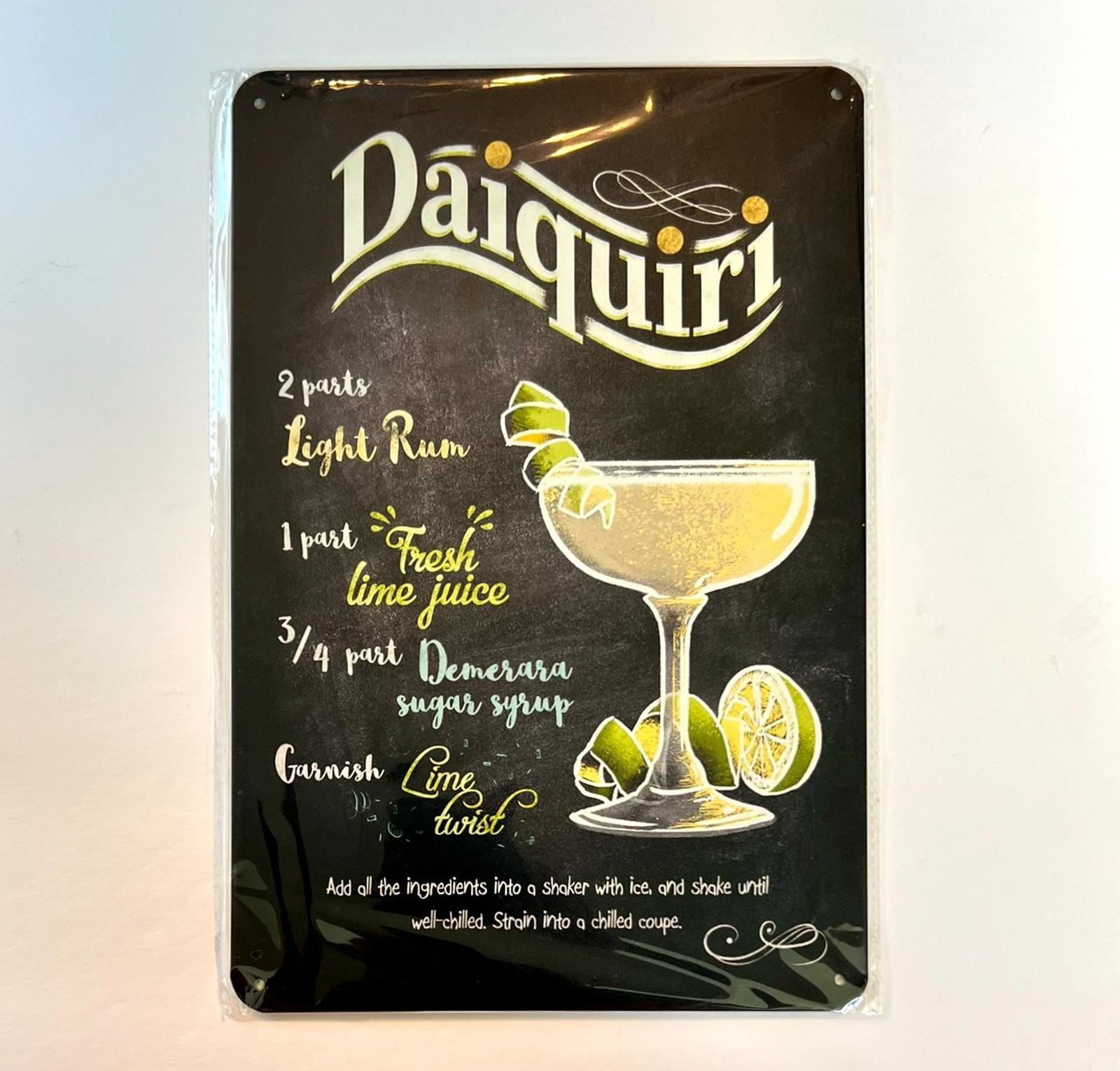 Mixed Drinks Daiquiri 8 x 12 Novelty Metal Sign New!