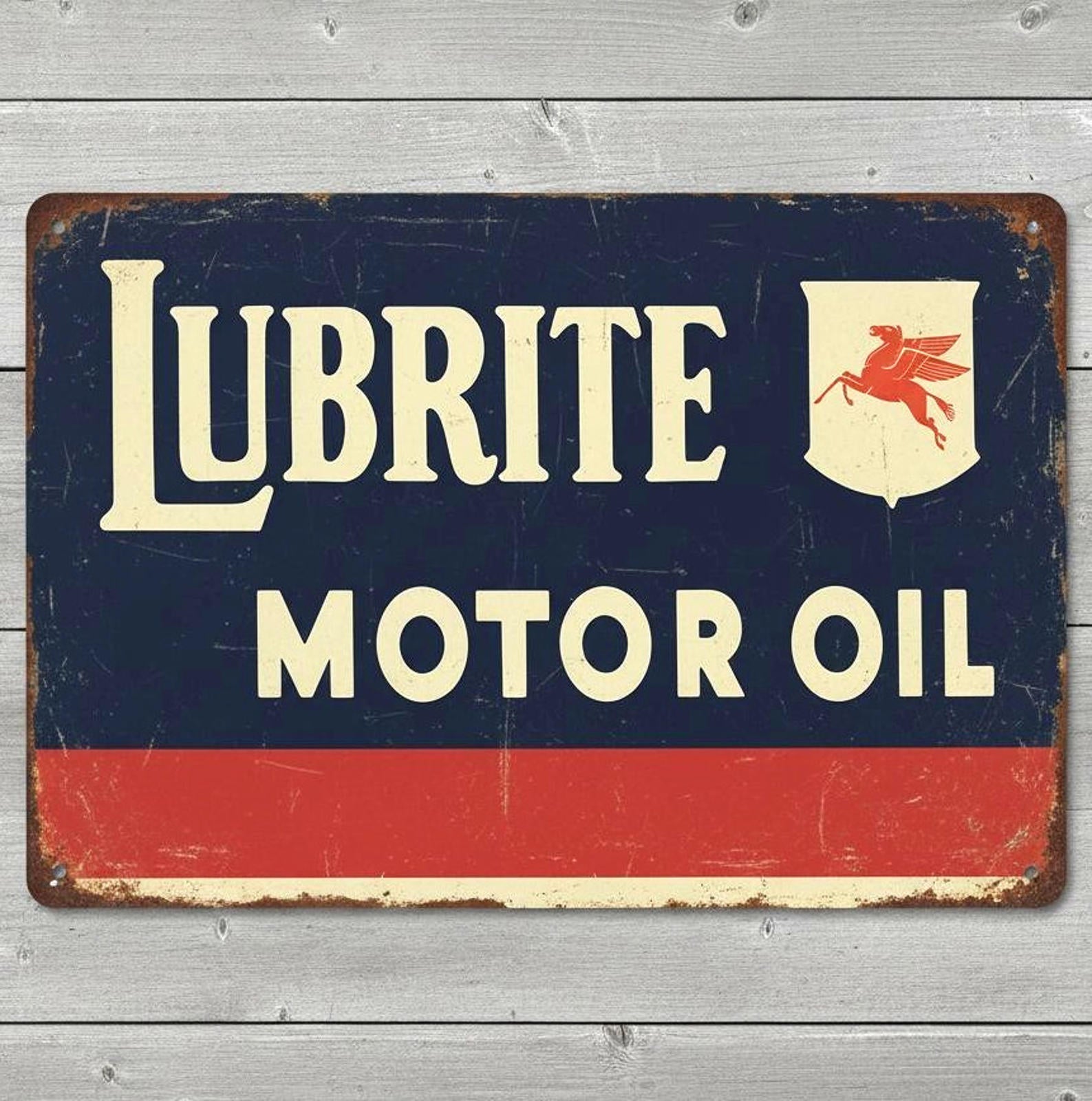 Lubrite Motor Oil 8 x 12 Vintage Novelty Metal Sign Made In USA New!