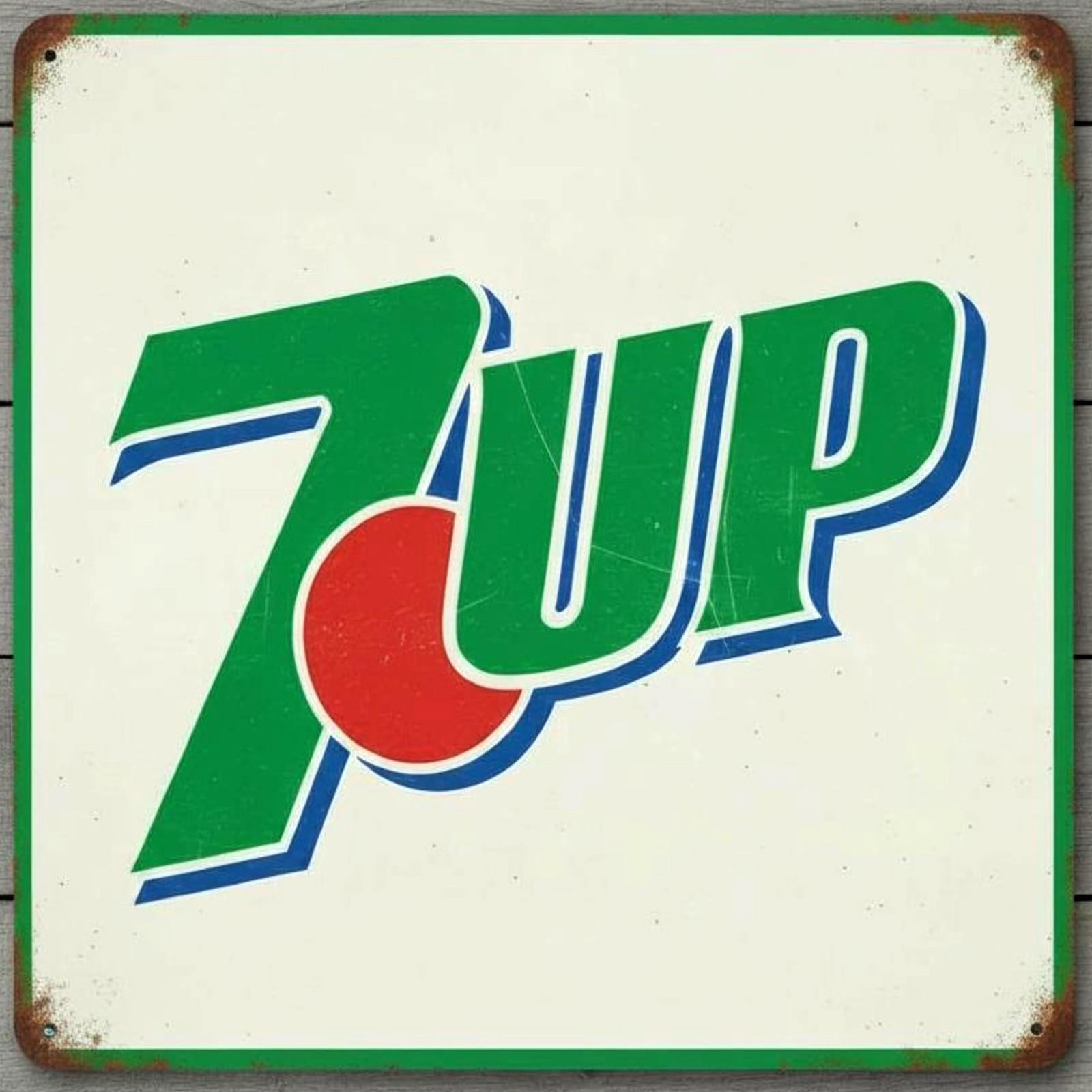 7 Up 12 x 12 Square Vintage Novelty Metal Sign Made In USA New!