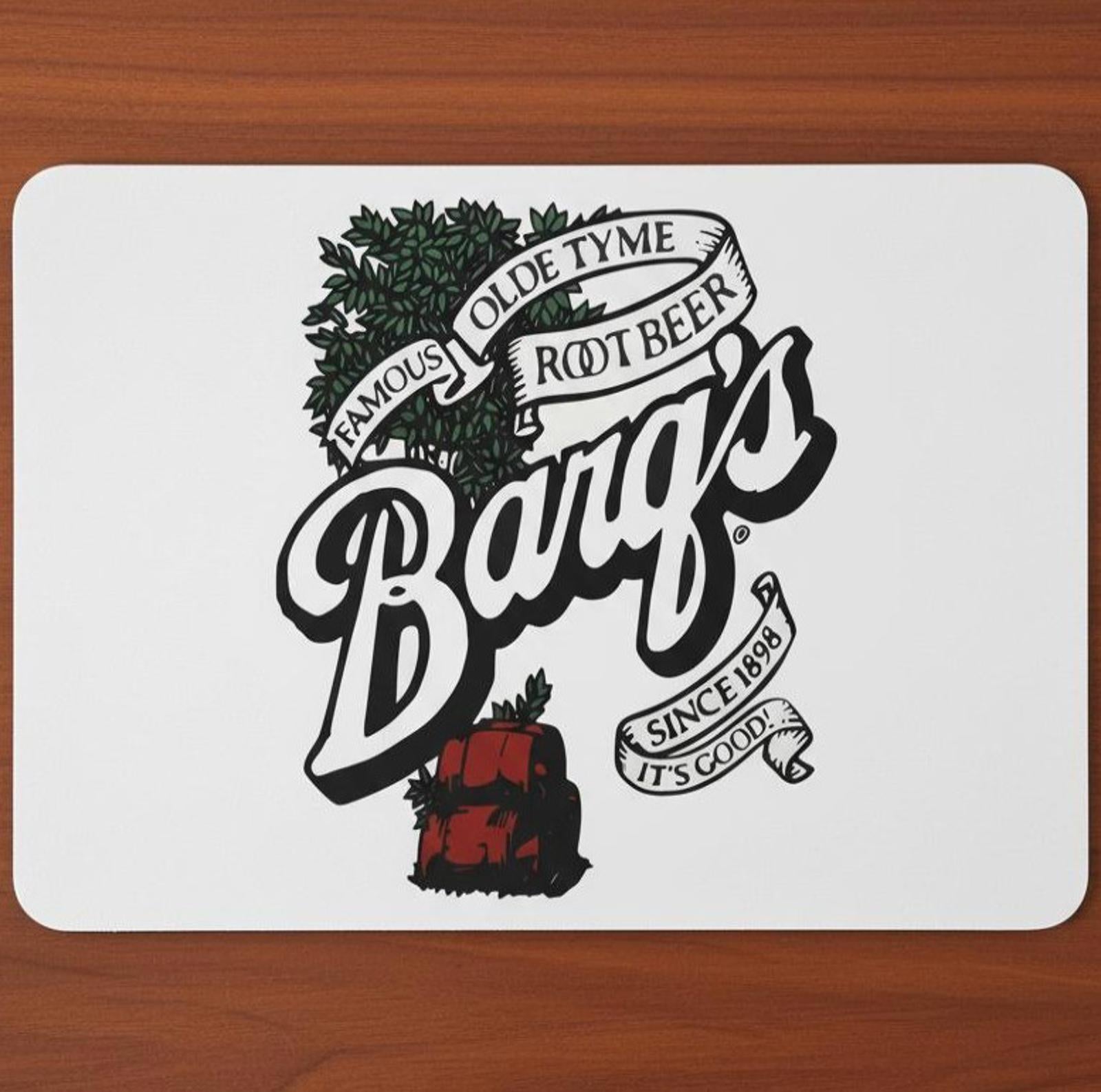 Barq's Root Beer 9.5 x 8 Mouse Pad With Anti-Slip Rubber Backing Made In USA