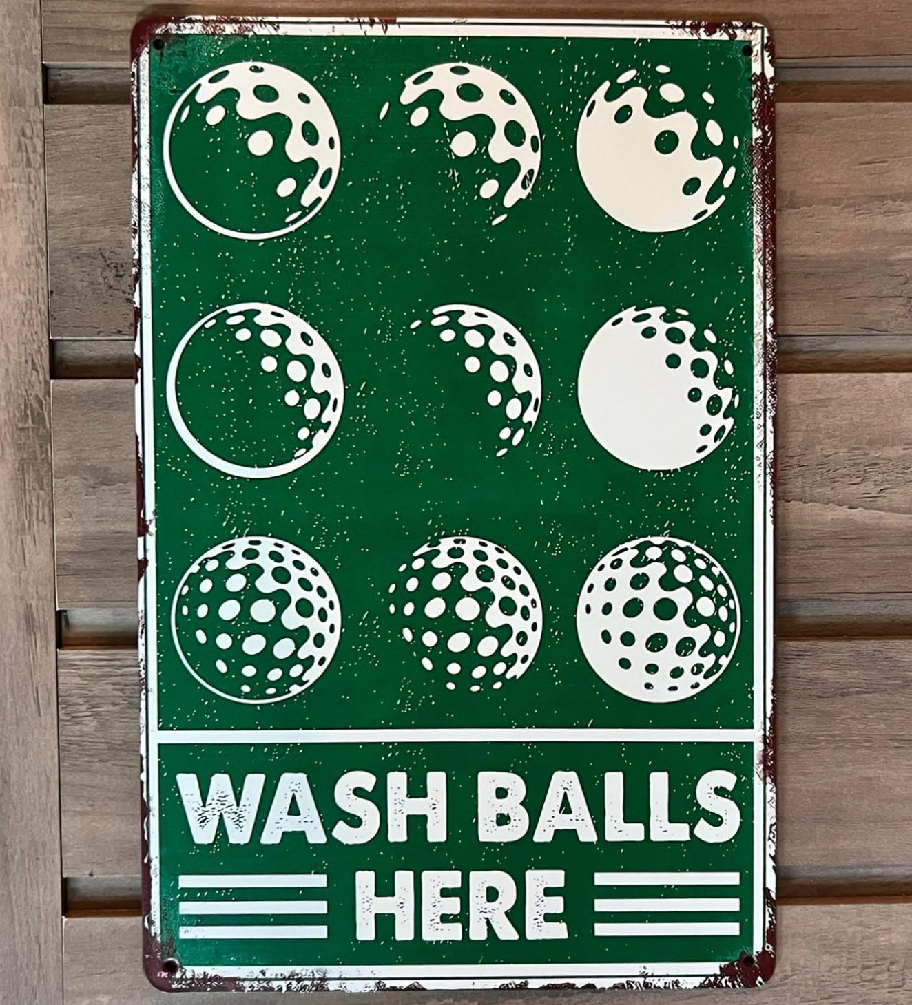 Wash Balls Here Golf Theme 8 x 12 Novelty Metal Sign New!