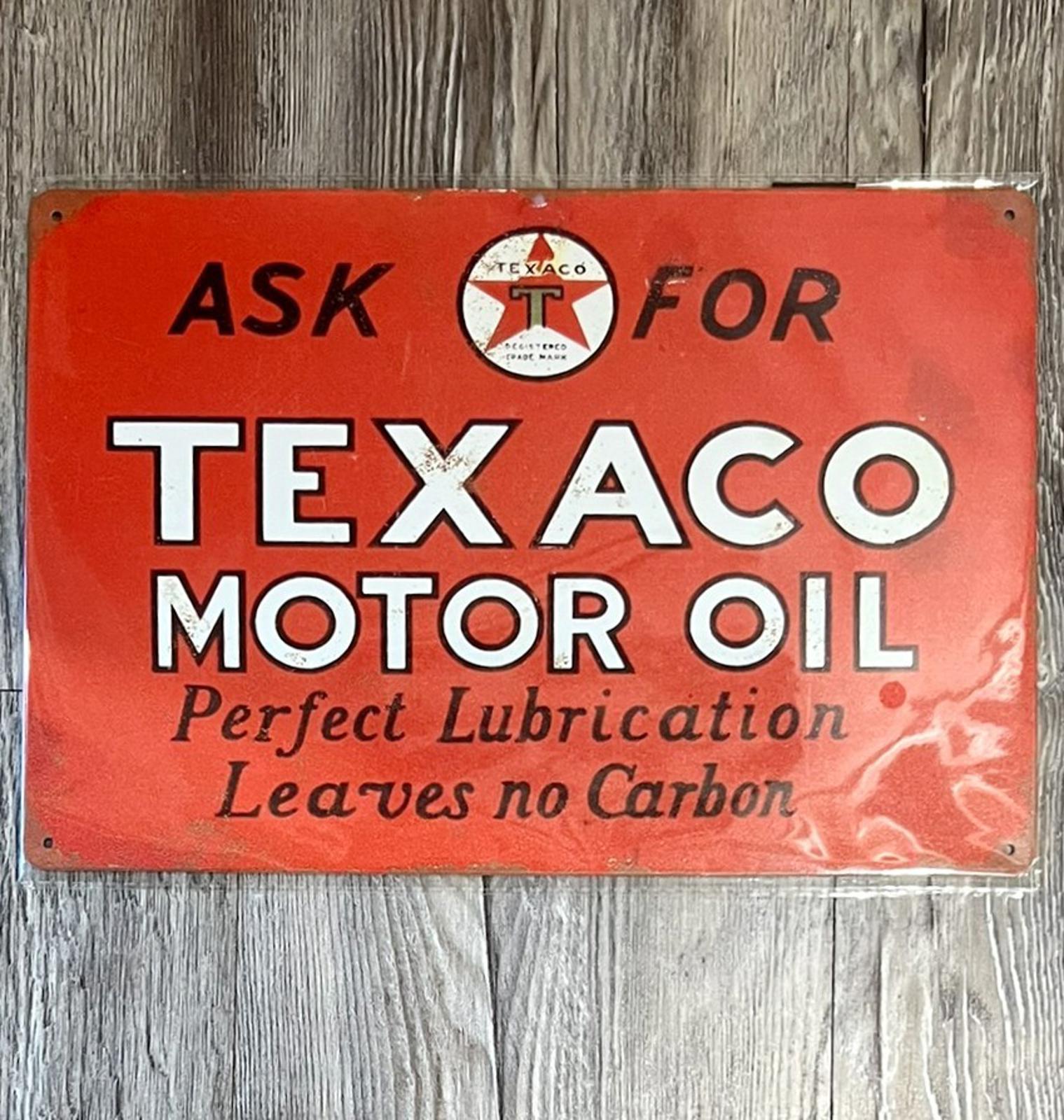 Texaco Motor Oil 8 x 12 Novelty Metal Sign Shrink-Wrapped New!