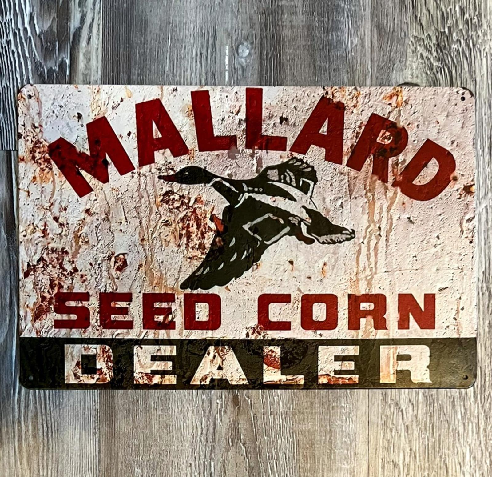 Mallard Seed Corn Dealer 8 x 12 Novelty Metal Sign New Shrink-wrapped