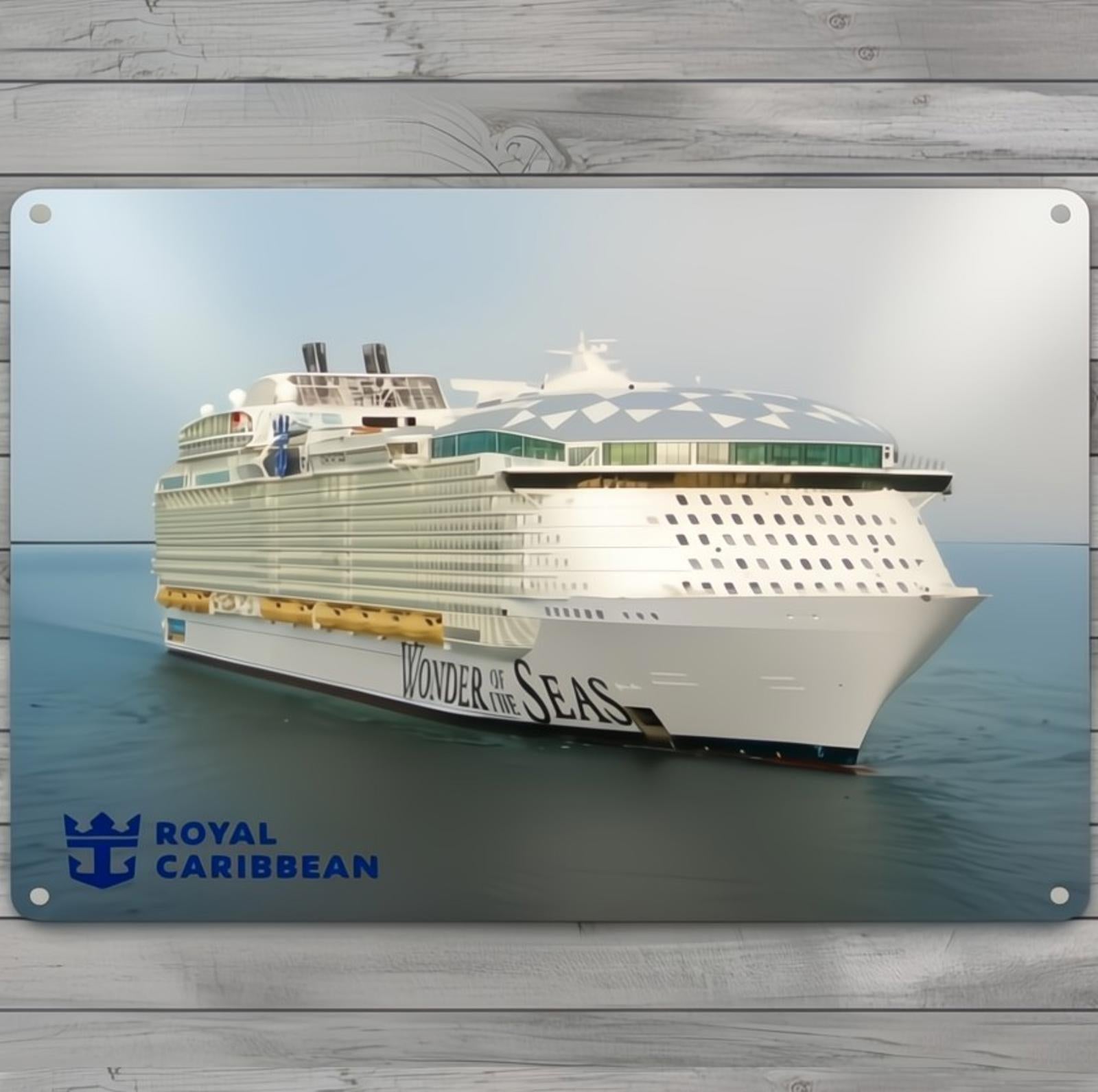 Royal Caribean Wonder Of The Seas 8 x 12 Novelty Metal Sign Made In USA New!