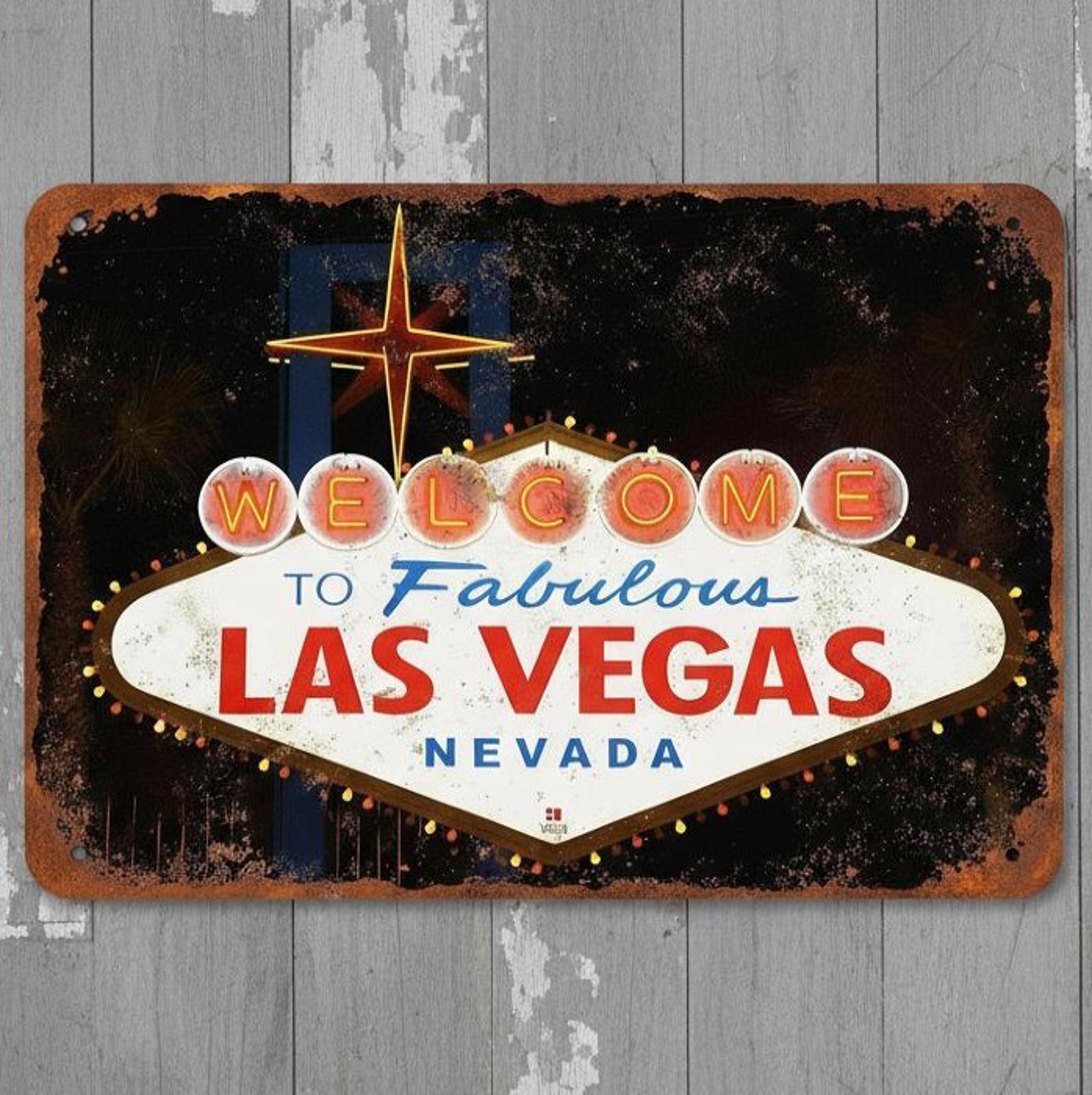 The Fabulous Las Vegas Nevada 8 x 12 Vintage Novelty Metal Sign New!