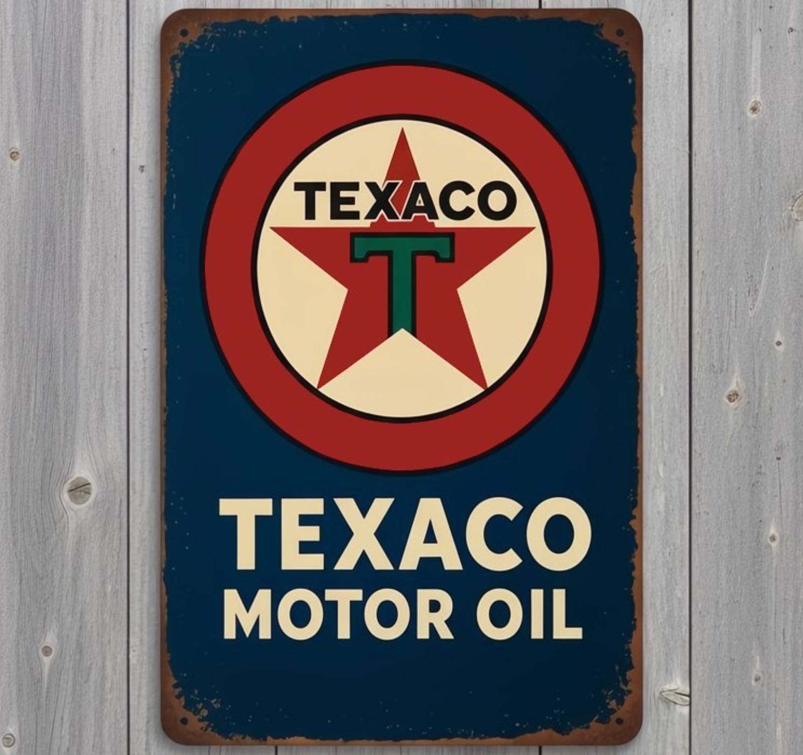 Texaco Motor Oil 8 x 12 Vintage Novelty Metal Sign Made In USA NEW!