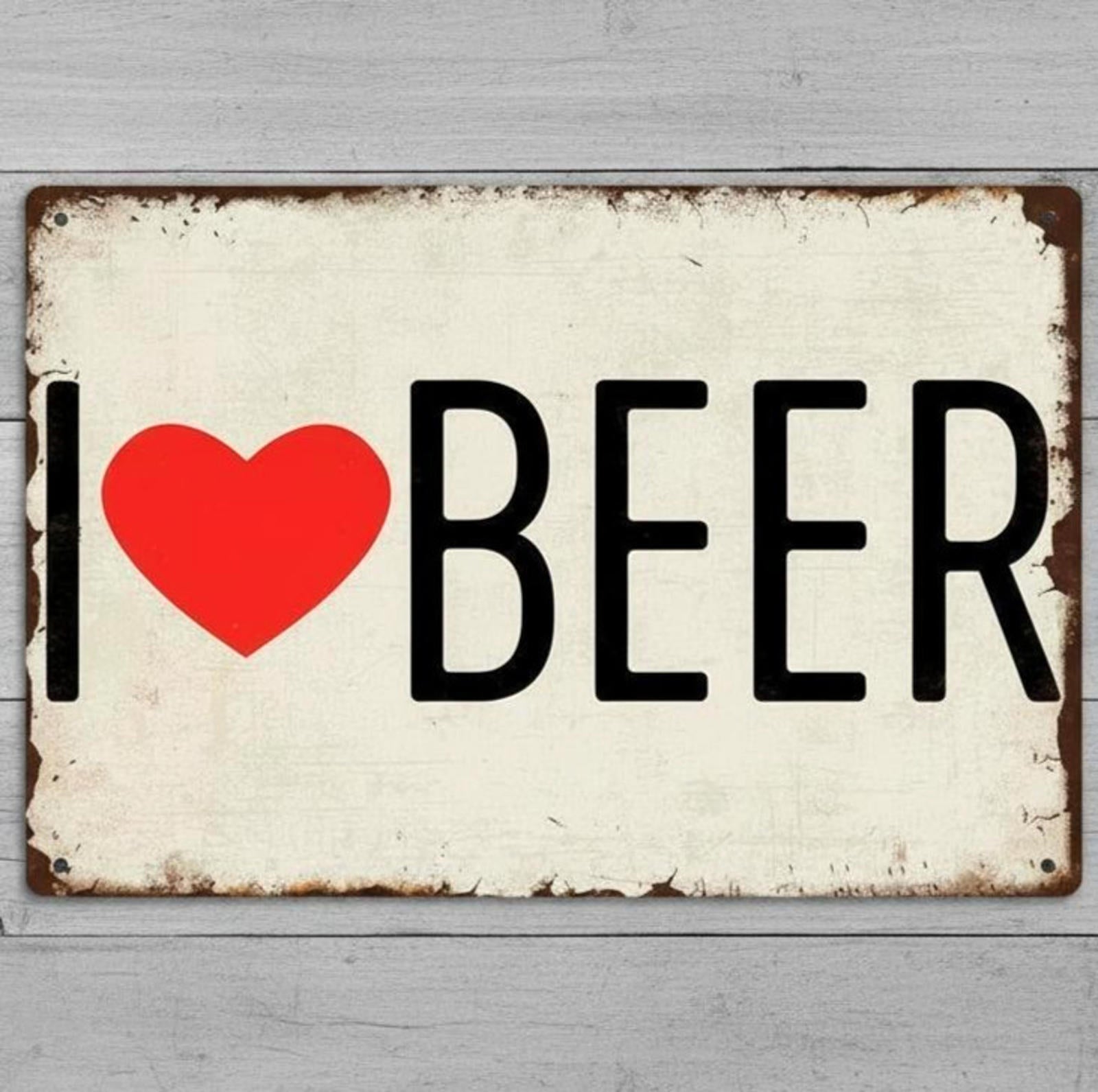 I Love Beer 8 x 12 Vintage Novelty Metal Sign Made In USA