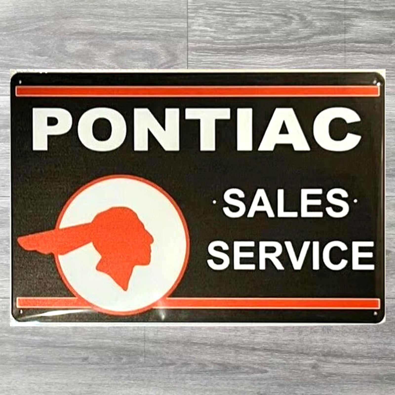 Pontiac Sales & Service 8 x 12 Novelty Metal Sign New Shrink-wrapped