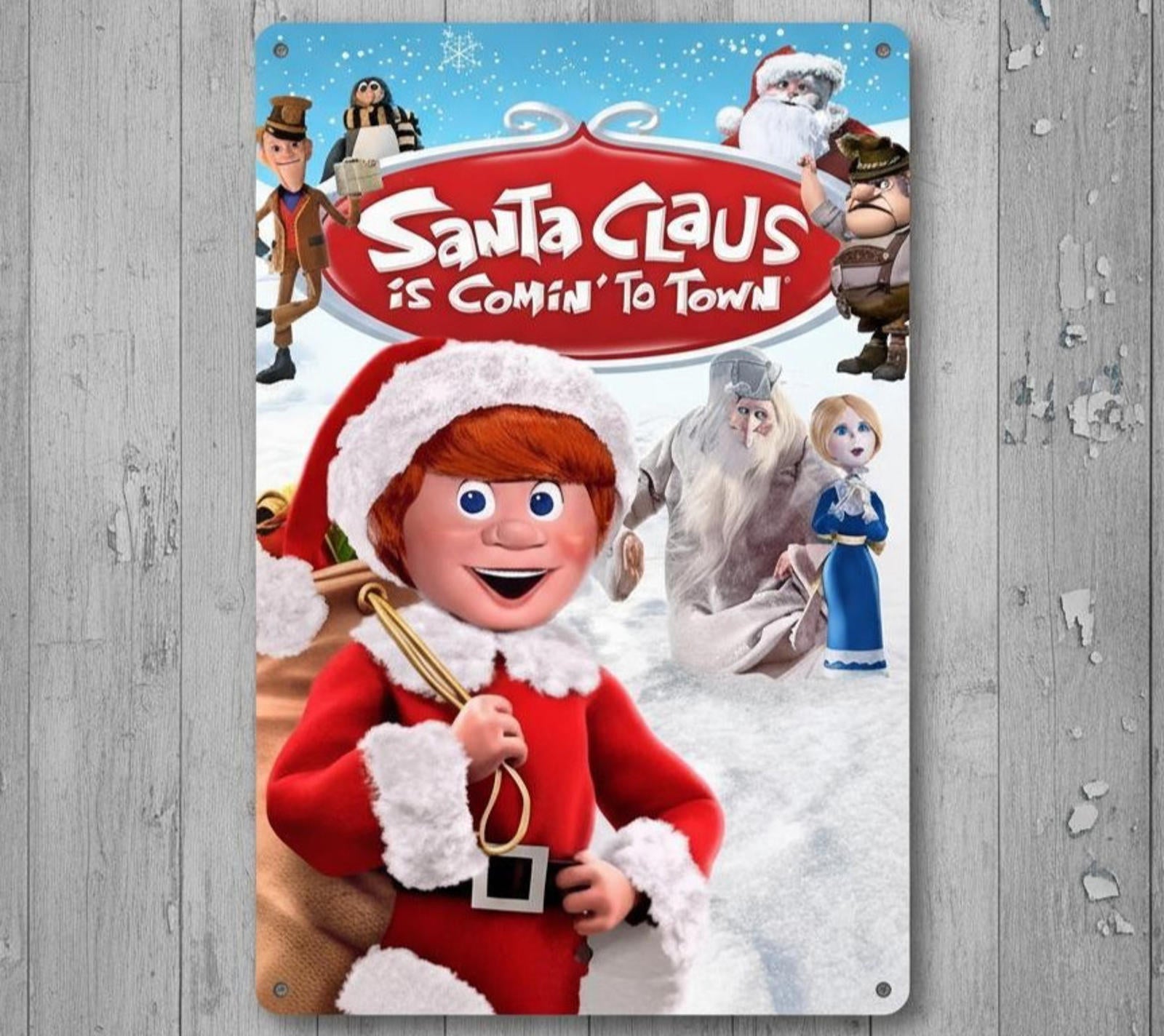 Santa Claus Is Comin' to Town 8 x 12 Novelty Metal Sign New!