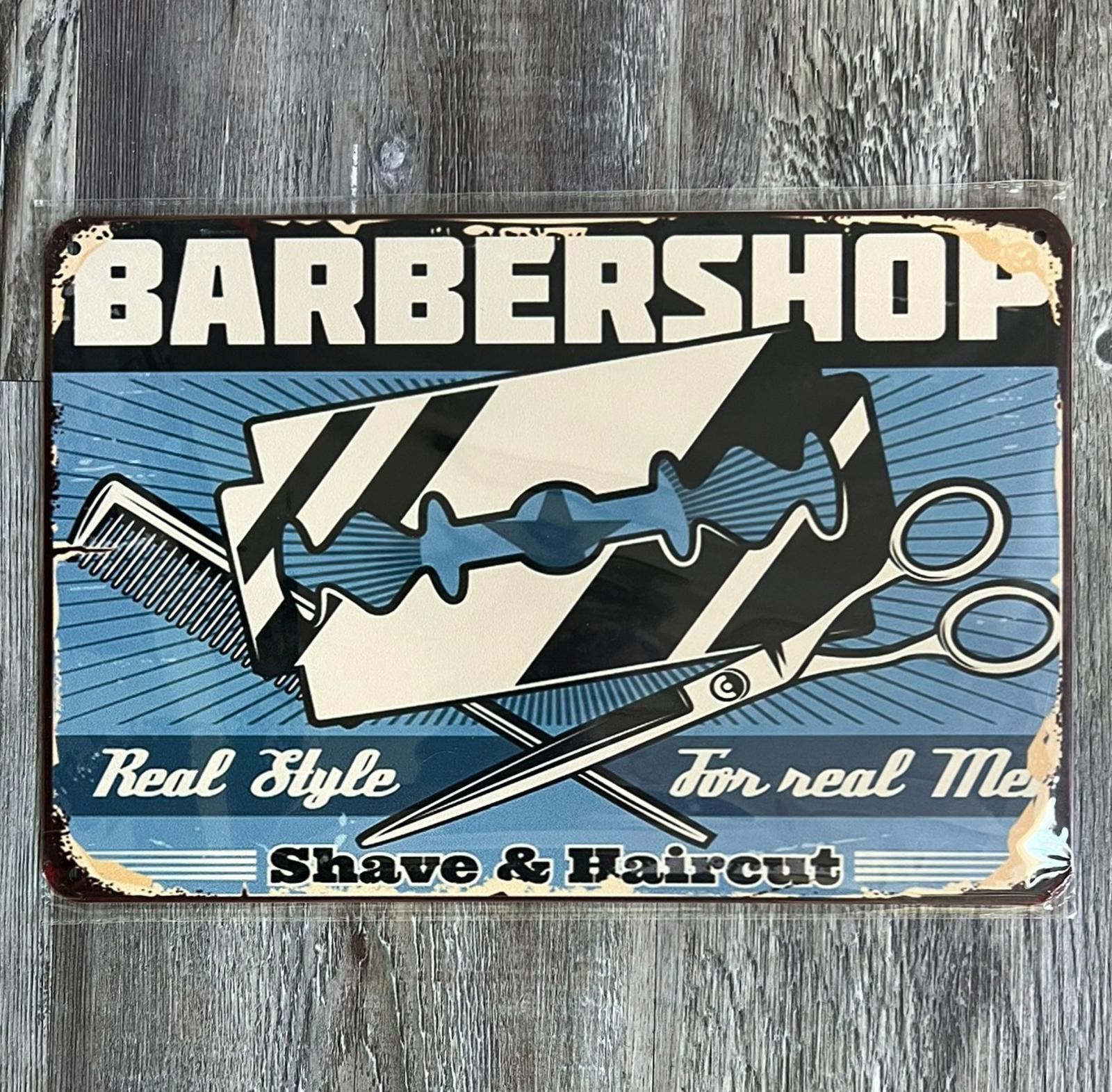 Barbershop Shave & Haircut  8 x 12 Vintage Novelty Metal Sign New!