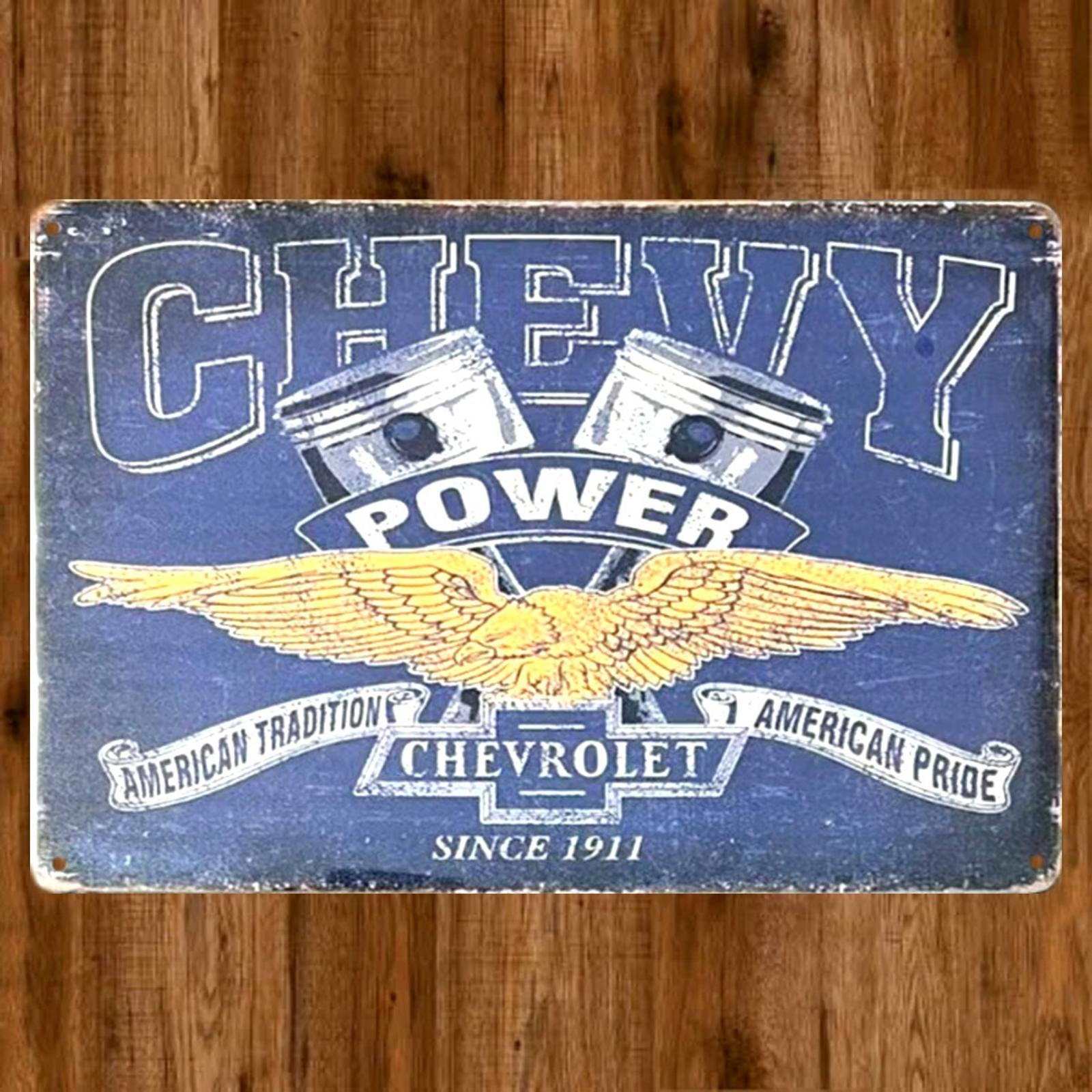 Chevy Power Chevrolet Since 1911 8 x 12 Vintage Novelty Metal Sign New!