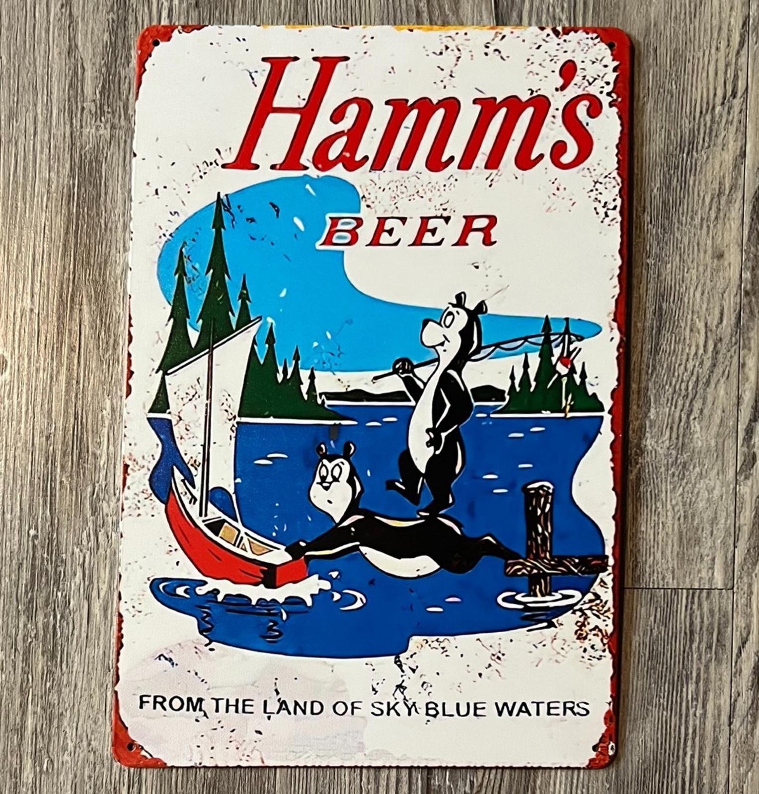 Hamm's Beer Land Of Sky Blue Waters 8 x 12 Novelty Metal Sign New!