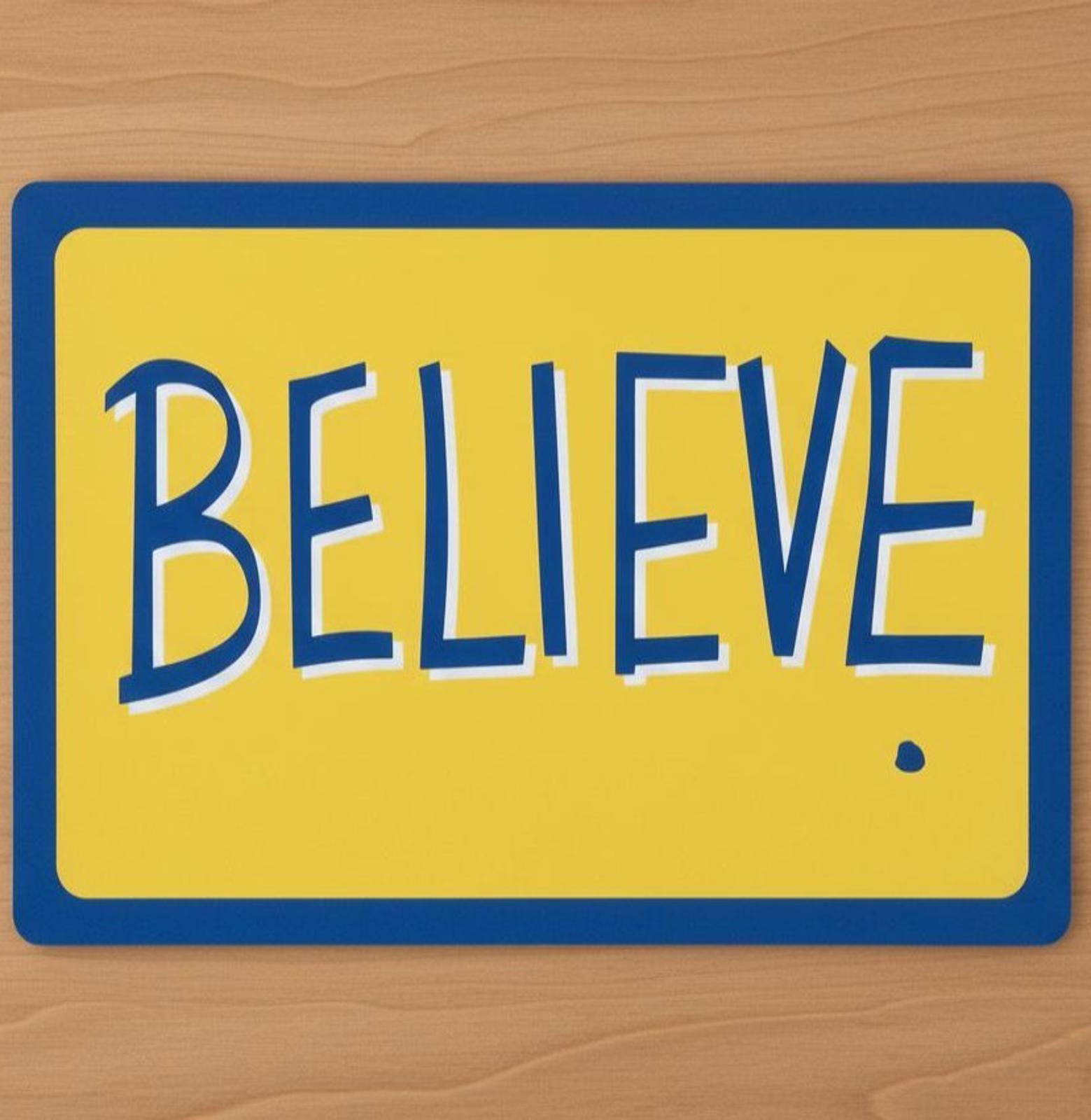 Believe 9.5 x 8 Mouse Pad With Anti-Slip Rubber Backing Made In USA