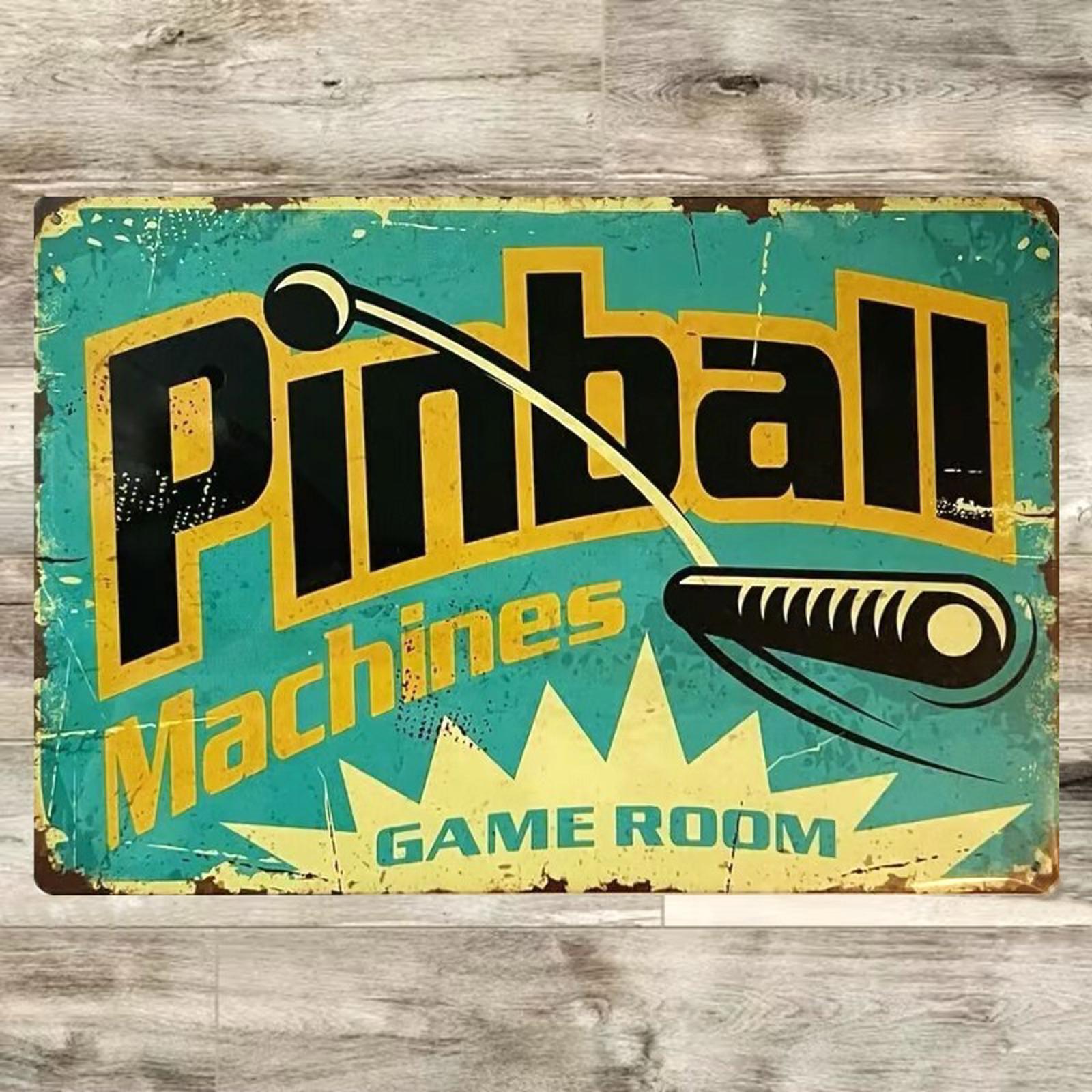 Pinball Machines Gameroom 8 x 12 Novelty Metal Sign New Shrink-wrapped