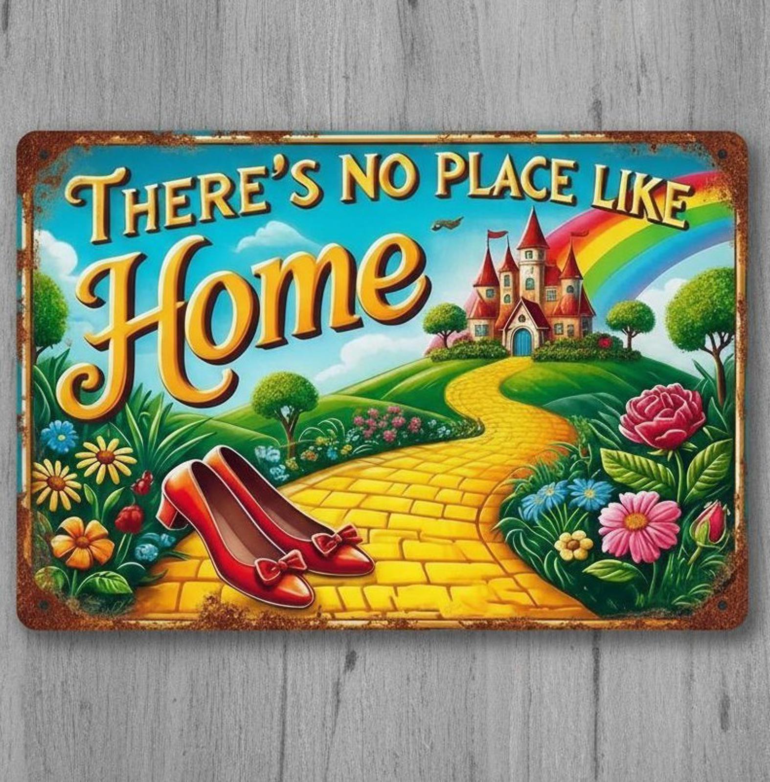 There's No Place Like Home 8 x 12 Vintage Novelty Metal Sign Made In USA New!