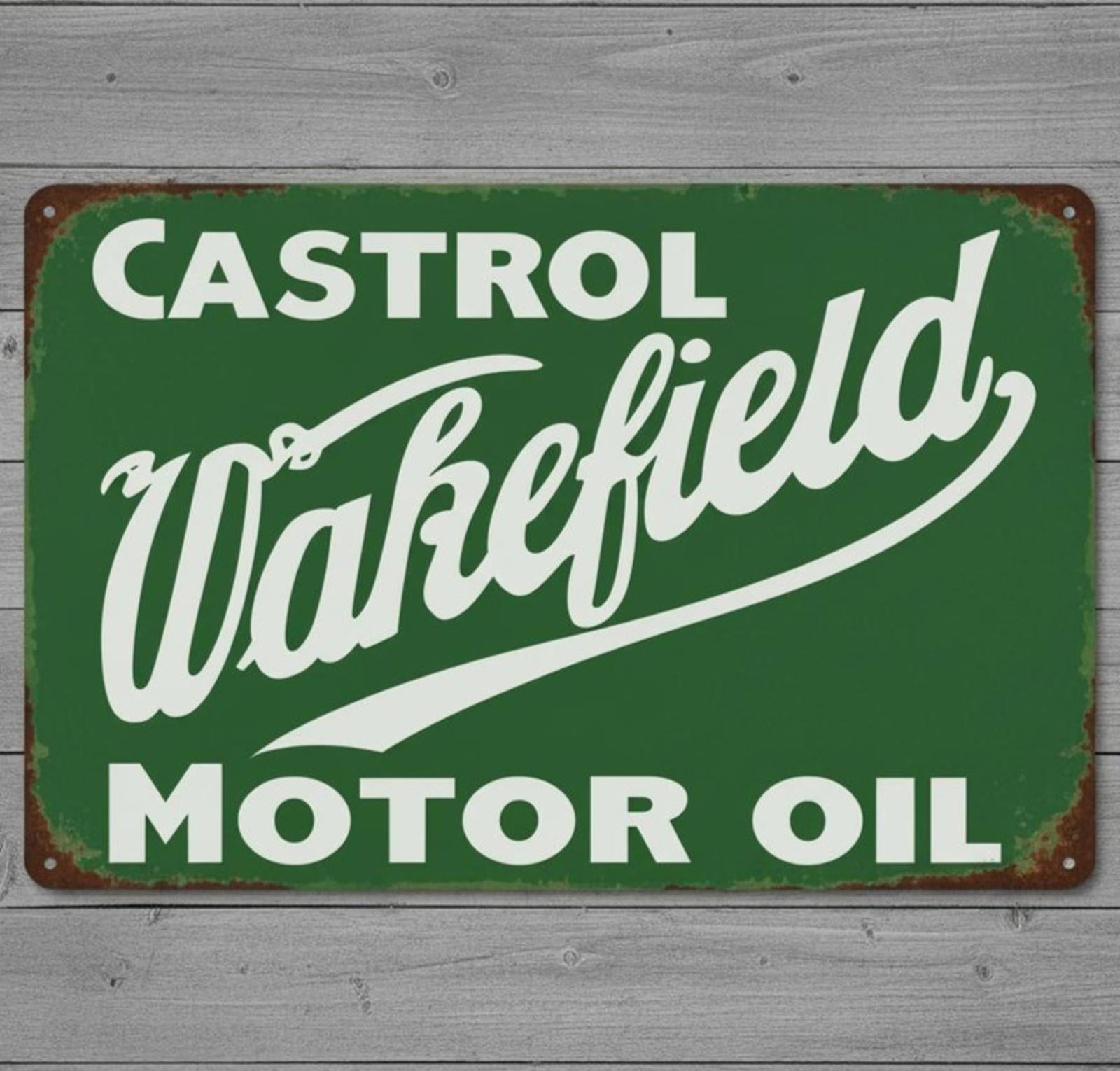 Castrol Wakefield Motor Oil 8 x 12 Vintage Novelty Metal Sign Made In USA New!