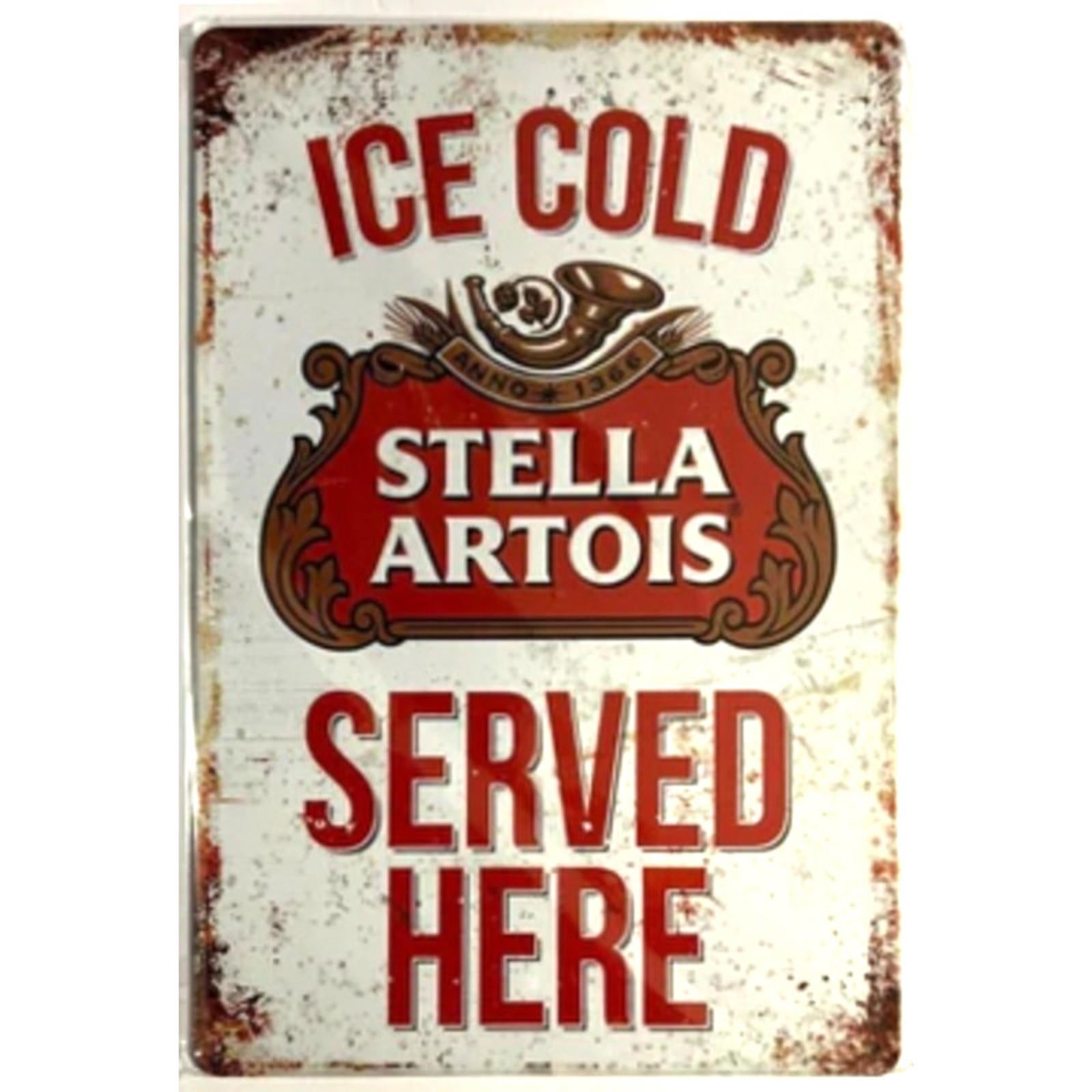 Stella Artois Ice Cold Served Here 8 x 12 Novelty Vintage Metal Sign new!