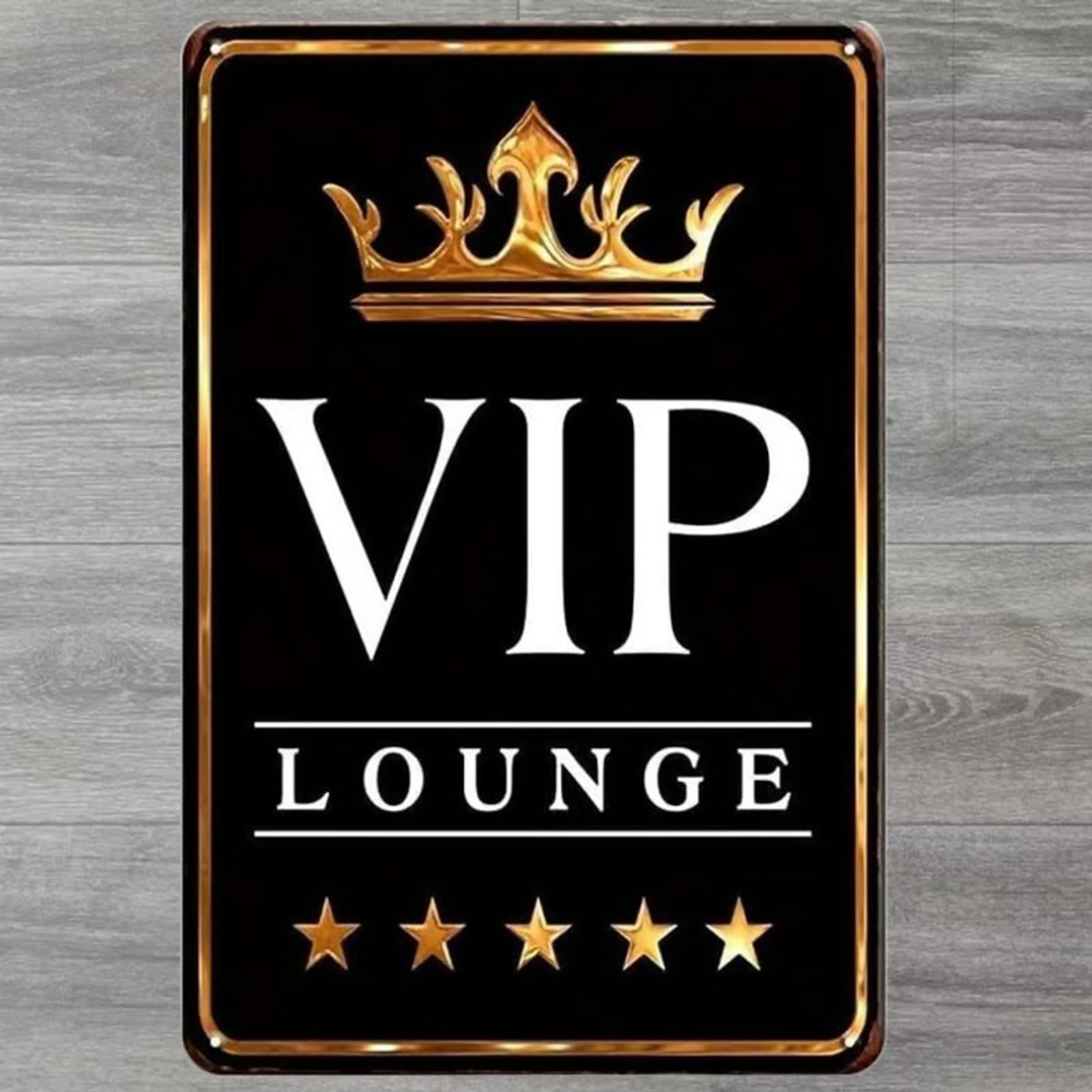 VIP Lounge 8 x 12 Novelty Vintage Metal Sign Shrink-Wrapped